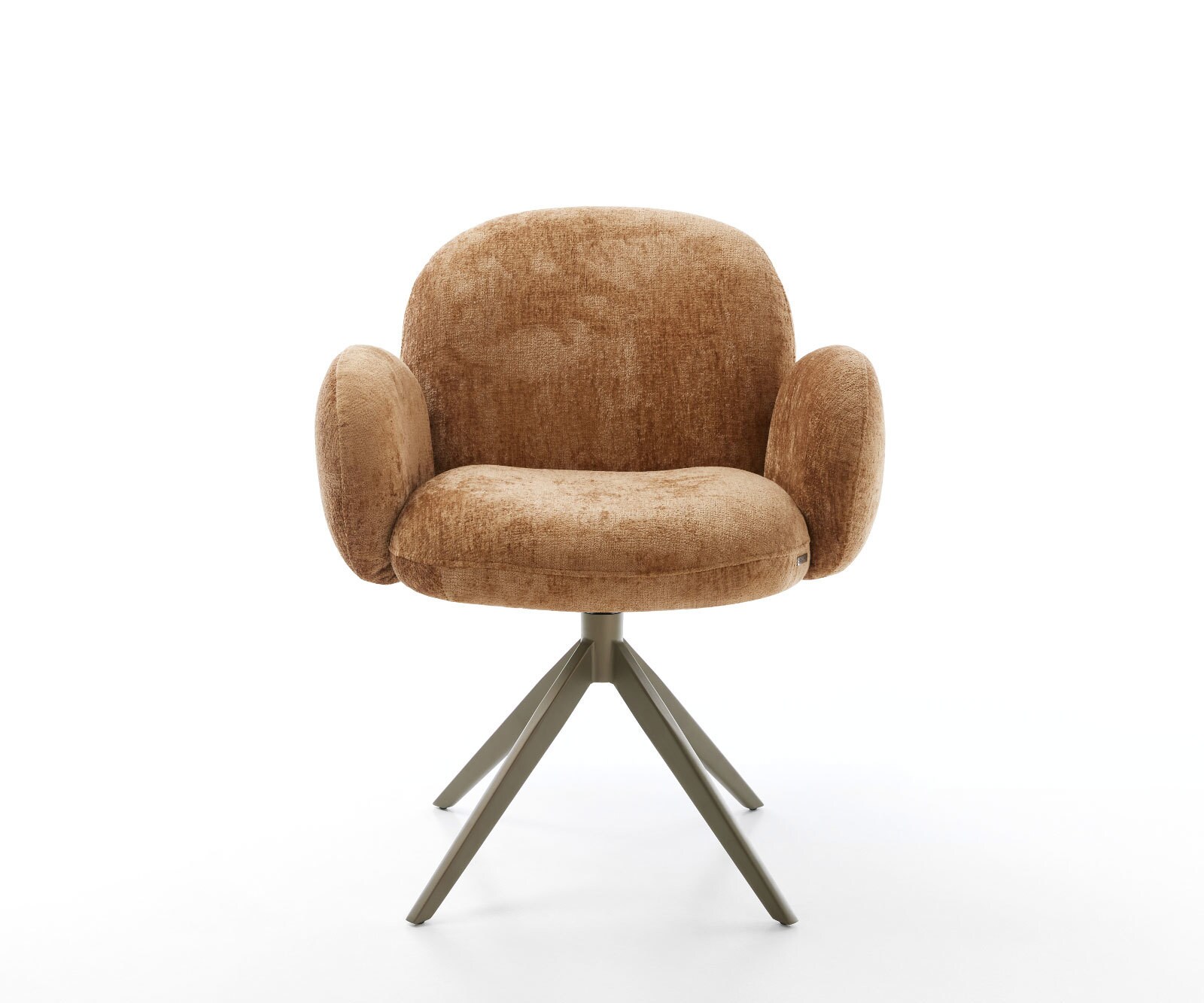 Drehstuhl Nube-Flex mit Armlehnen Chenille Rost Kreuzgestell breit Effektfinish Titan 360° drehbar Wippfunktion Taschenfederkern 1
