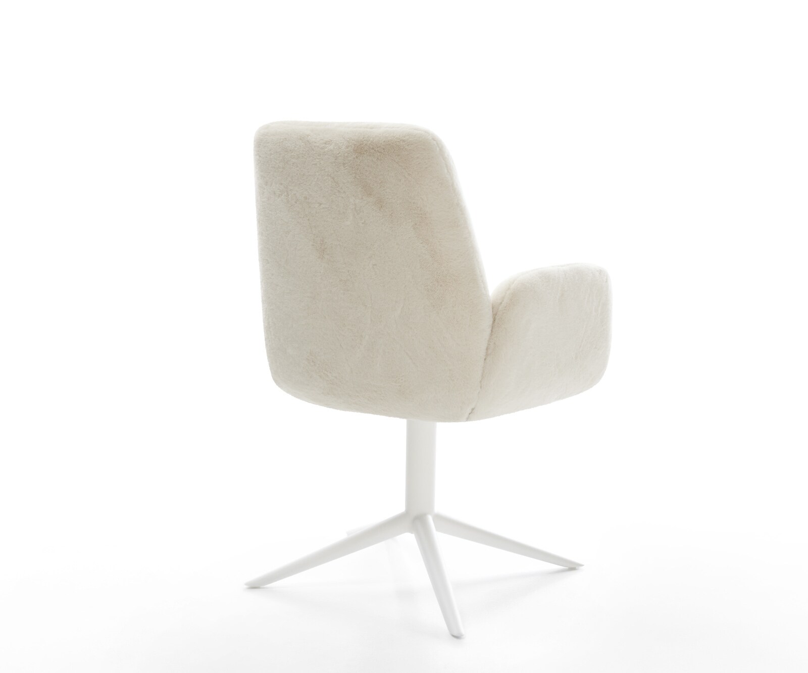 Chaise-pivotante Zoa-Flex peluche crème-blanc pied de chaise 4 branches blanc pivotement sur 360° fonction bascule resorts ensachés 4