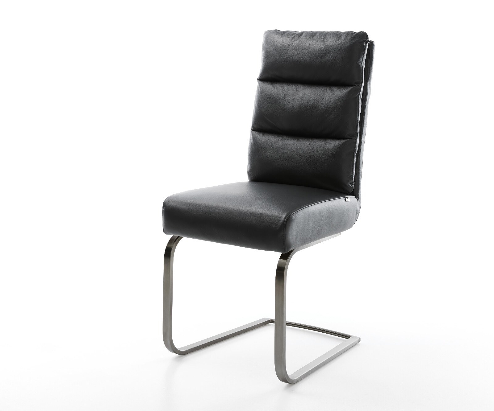 Freischwinger Pela-Flex Echt-Leder Schwarz Freischwinger flach Graphit Taschenfederkern 1