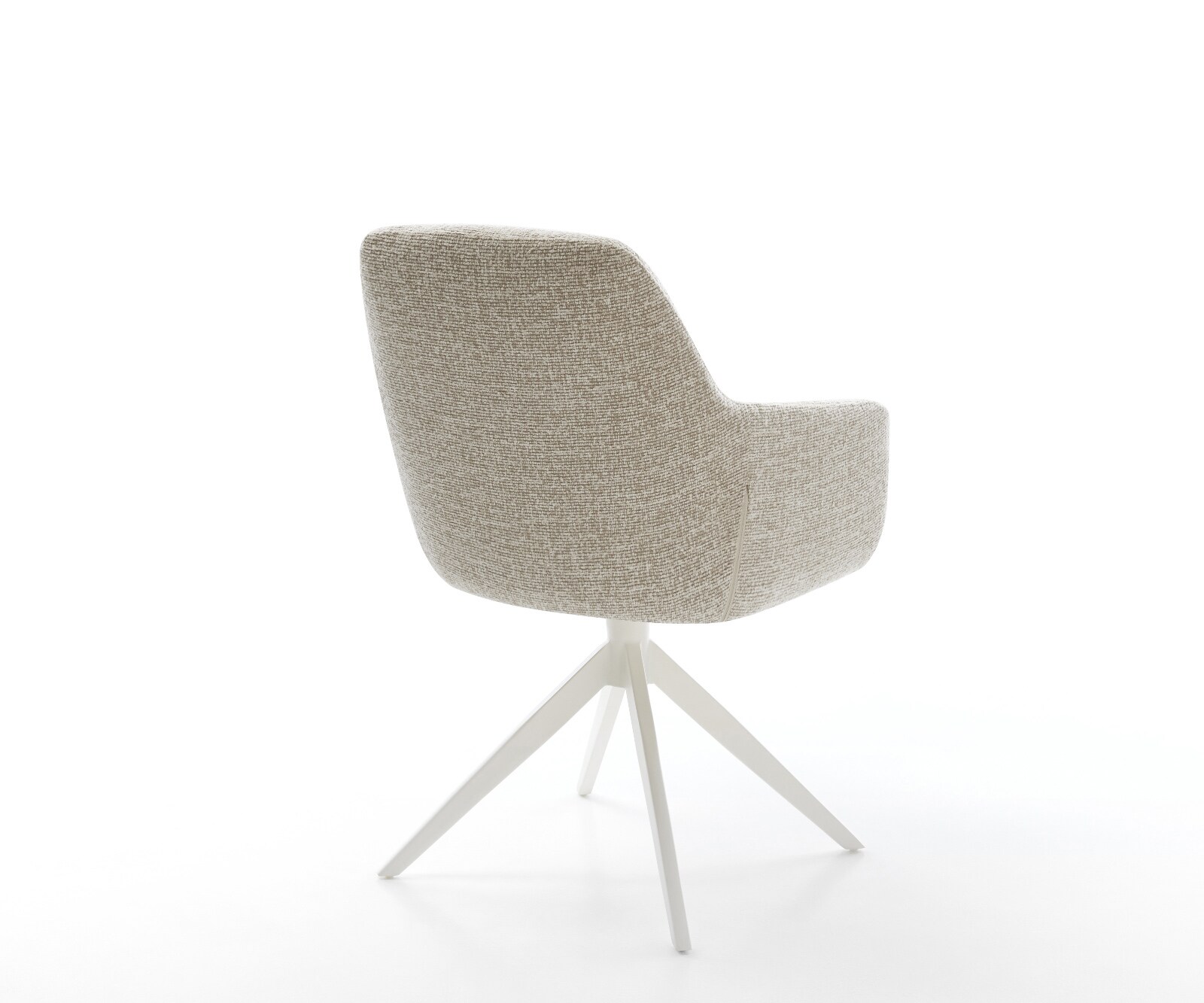 Drehstuhl Pejo-Flex Webstoff Soft Beige Kreuzgestell breit Weiß 360° drehbar Wippfunktion Taschenfederkern 5