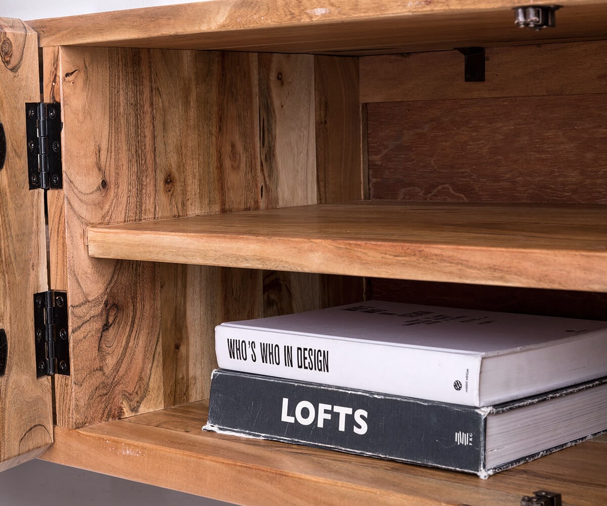 Lowboard Live-Edge 200 cm Akazie Natur 4 Türen 2 Fächer 3 Lowboard Live-Edge 200 cm Akazie Natur 4 Türen 2 Fächer 3