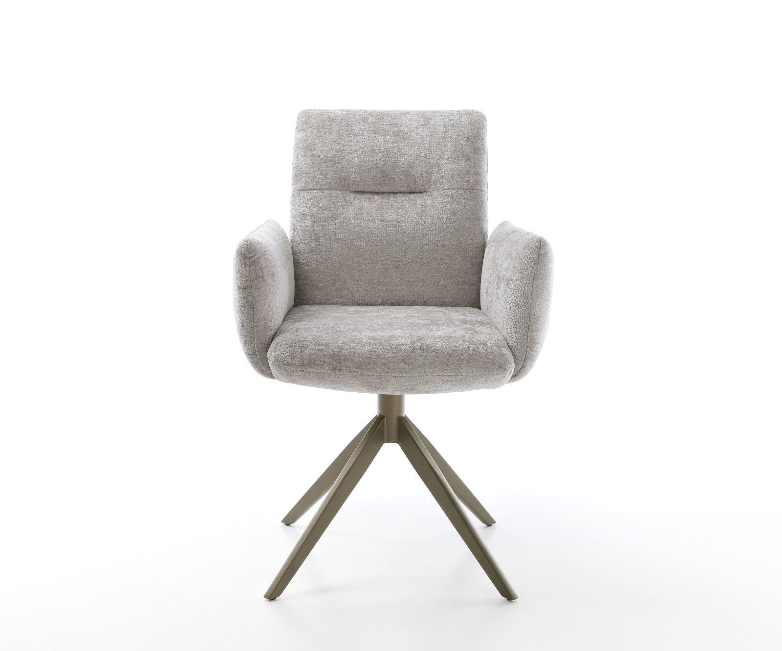 Chaise-pivotante Jova-Flex chenille gris argenté pied croisé large aspect titane pivotement sur 360° fonction bascule ressorts ensachés 1