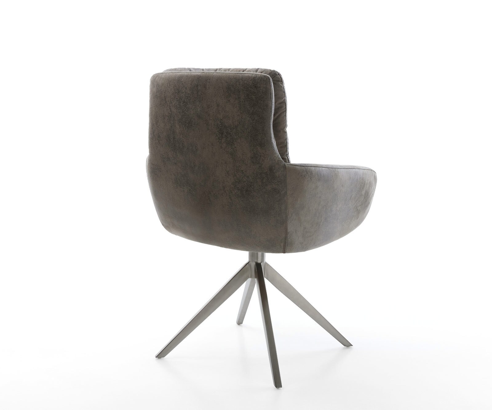 Chaise-pivotante Abelia-Flex mit Armlehnen microvelours gris antique pied croisé large grafiete pivotement sur 360° fonction bascule 4