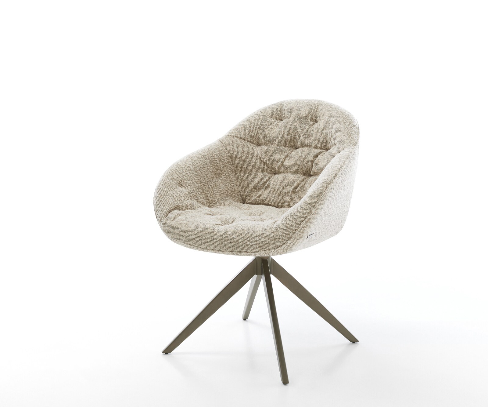Chaise-pivotante Gaio-Flex tissu tissé doux beige pied croisé large aspect titane pivotement sur 360° fonction bascule 1