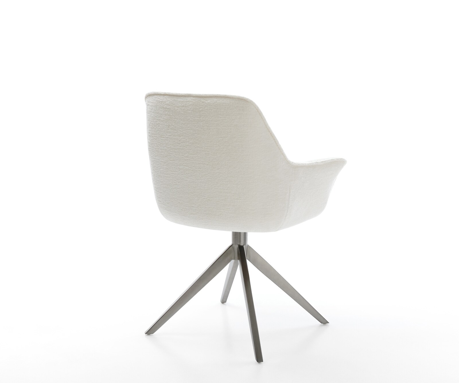 Drehstuhl Kaira-Flex Bouclé Soft Beige Kreuzgestell breit Graphit 360° drehbar Wippfunktion 5