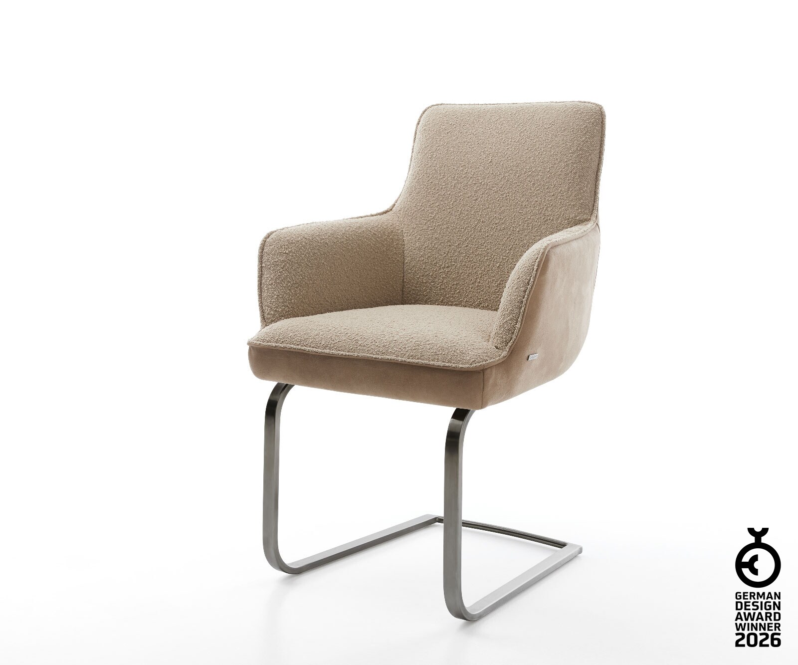 Cantilever Heira-Flex mit Armlehnen microvelours couleur boue pied cantilever plat grafiete ressorts ensachés