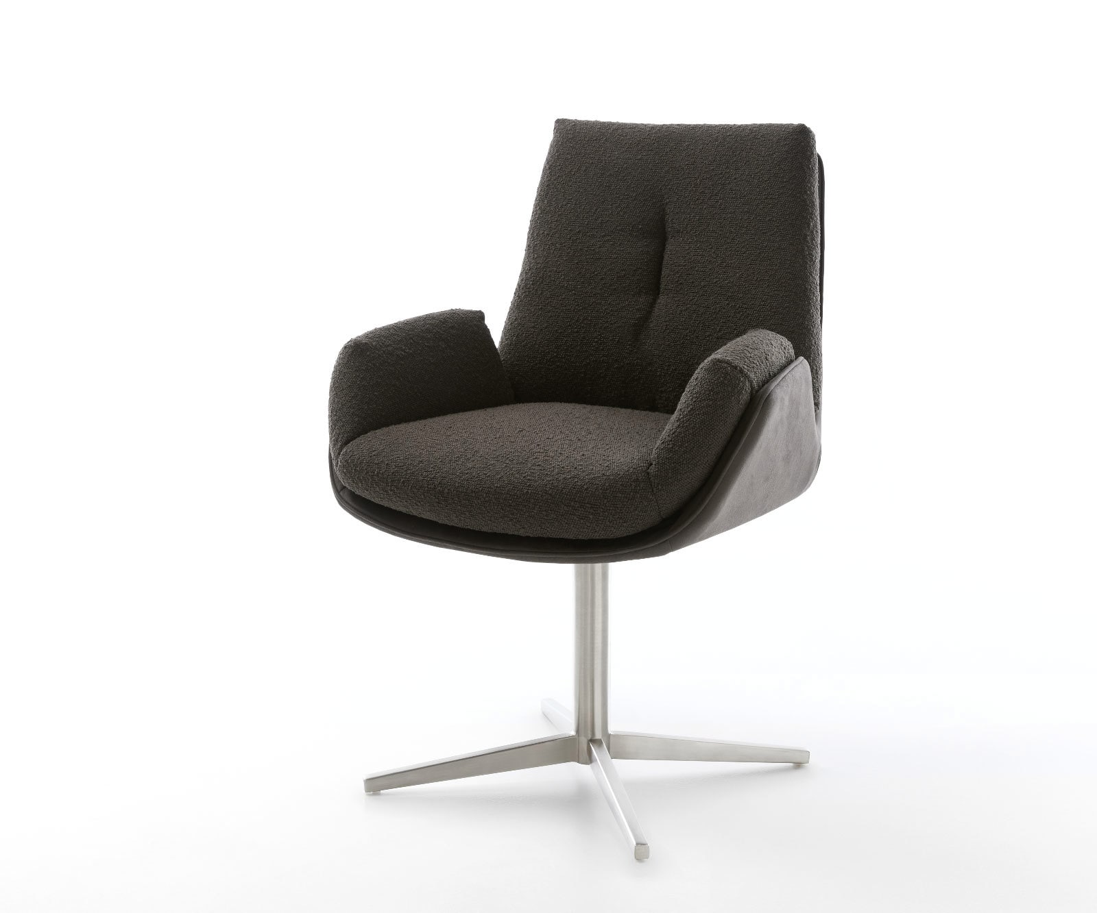 Drehstuhl Clea-Flex Materialmix Schwarz Fußkreuz Edelstahl 360° drehbar Drehstuhl Clea-Flex Materialmix Schwarz Fußkreuz Edelstahl 360° drehbar