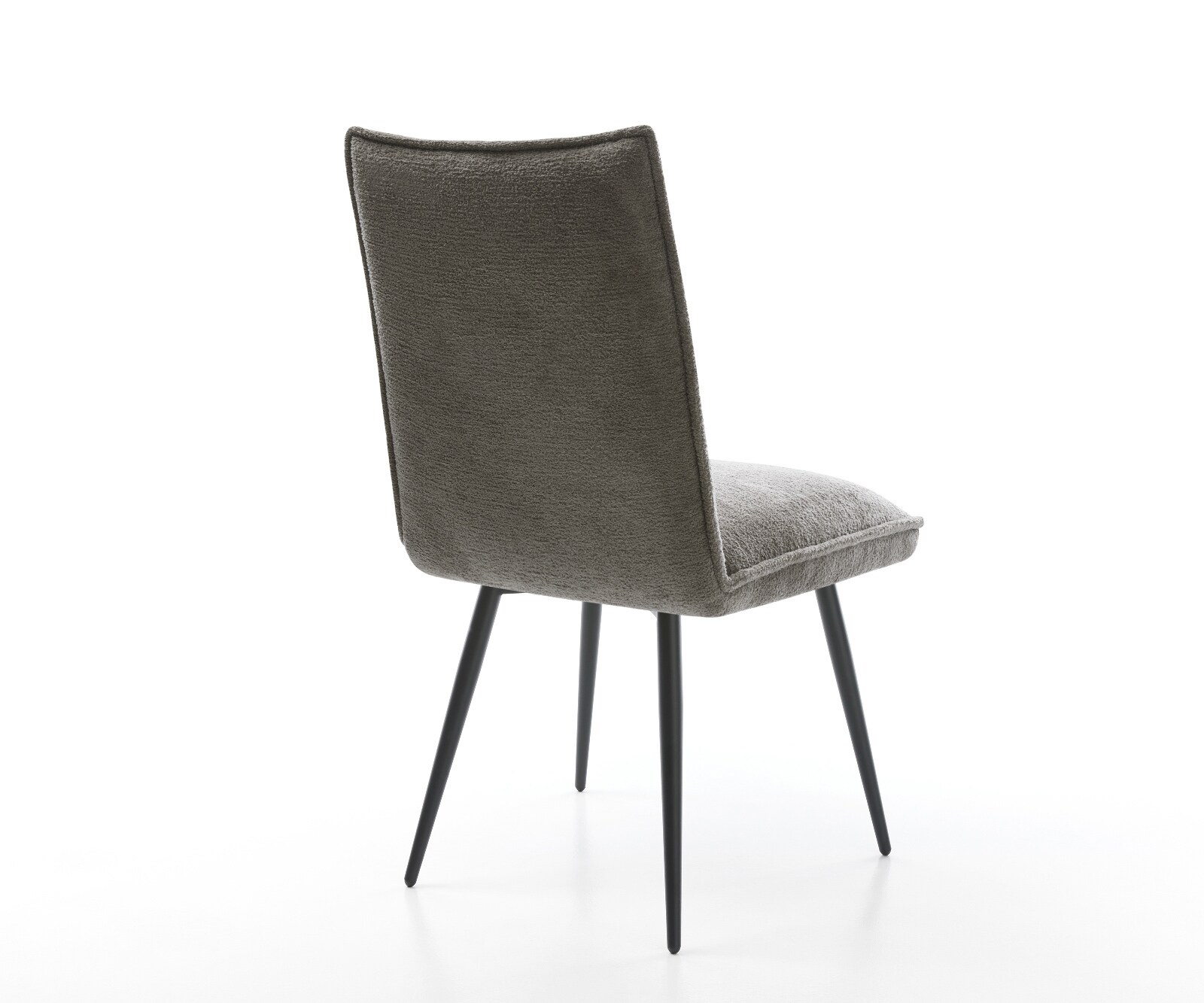 Chaise-de-salle-à-manger Lelio-Flex bouclé doux couleur boue 4 pieds coniques noir resorts ensachés 5