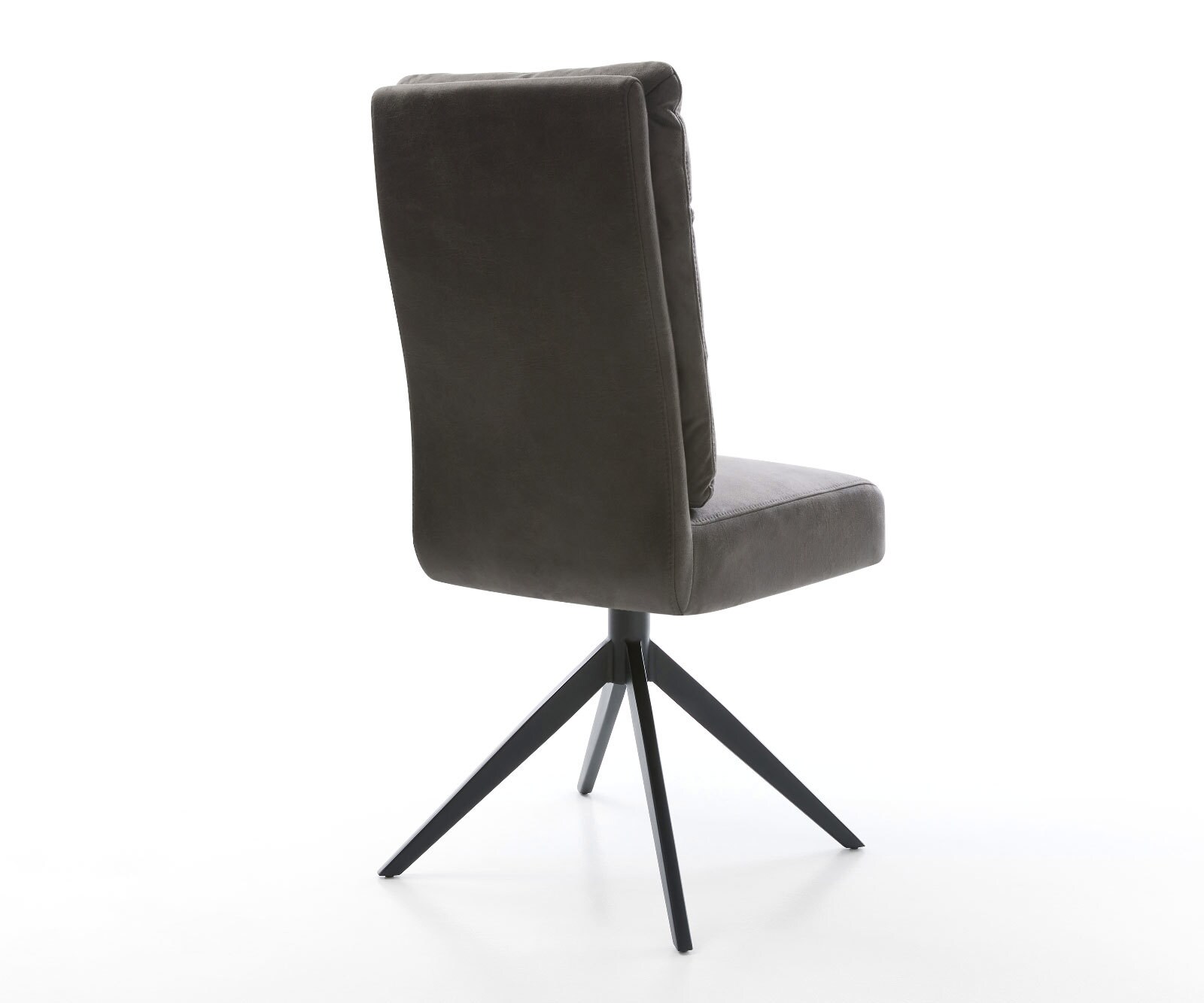 Chaise-pivotante Pela-Flex microvelours anthracite vintage pied croisé large noir pivotement sur 360° fonction bascule ressorts ensachés 4