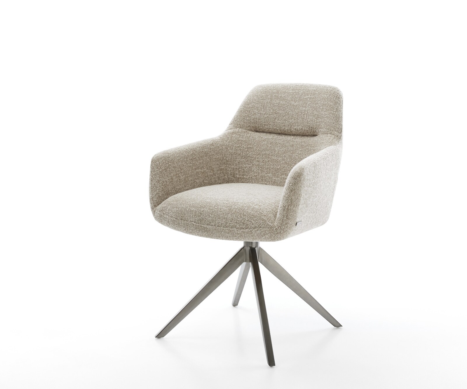 Chaise-pivotante Pejo-Flex tissu tissé doux beige pied croisé large grafiete pivotement sur 360° fonction bascule resorts ensachés 1
