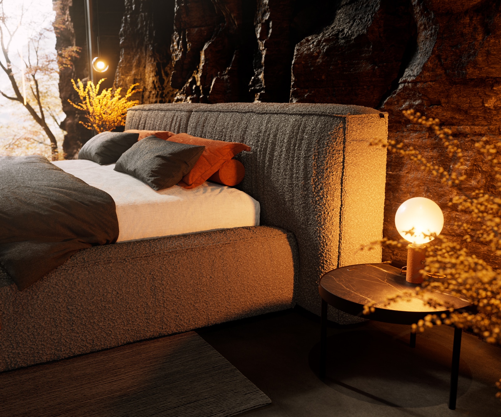 Polsterbettgestell Coperti 180x200 cm Bouclé Silbergrau 5 Polsterbettgestell Coperti 180x200 cm Bouclé Silbergrau 5