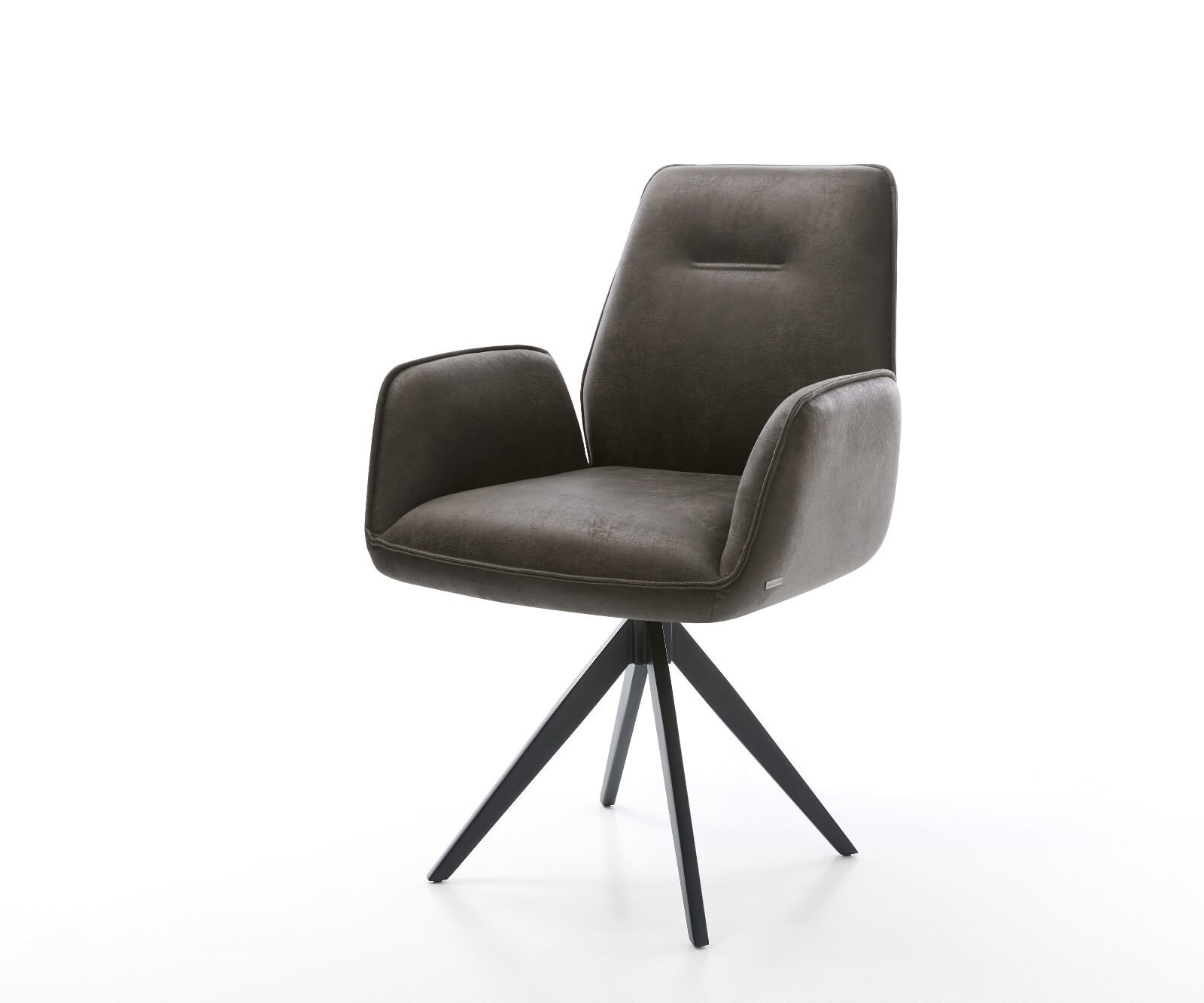 Drehstuhl Zoa-Flex Anthrazit Vintage Kreuzgestell kantig Schwarz 180° drehbar