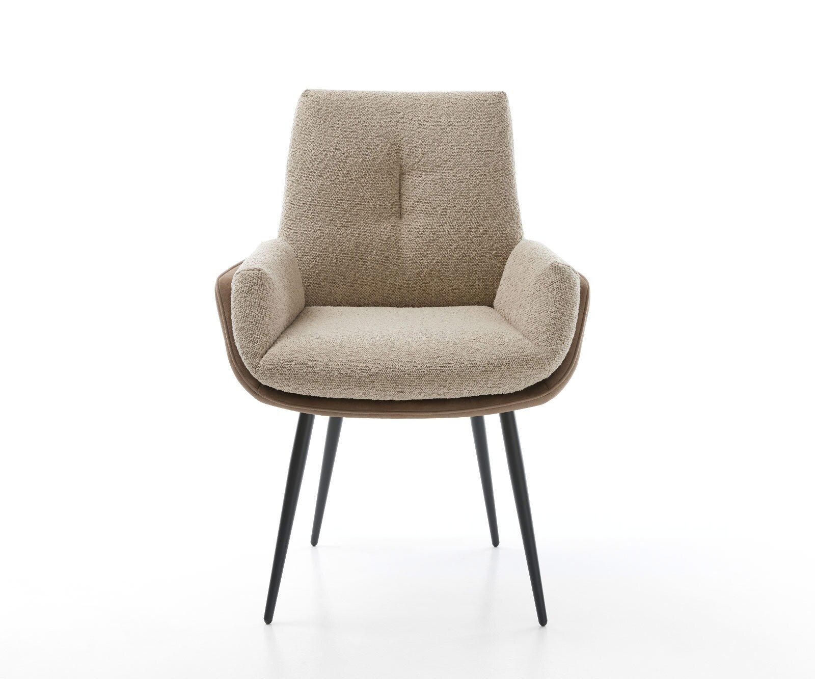 Chaise-de-salle-à-manger Clea-Flex tissu mixte couleur boue 4 pieds coniques noir 1