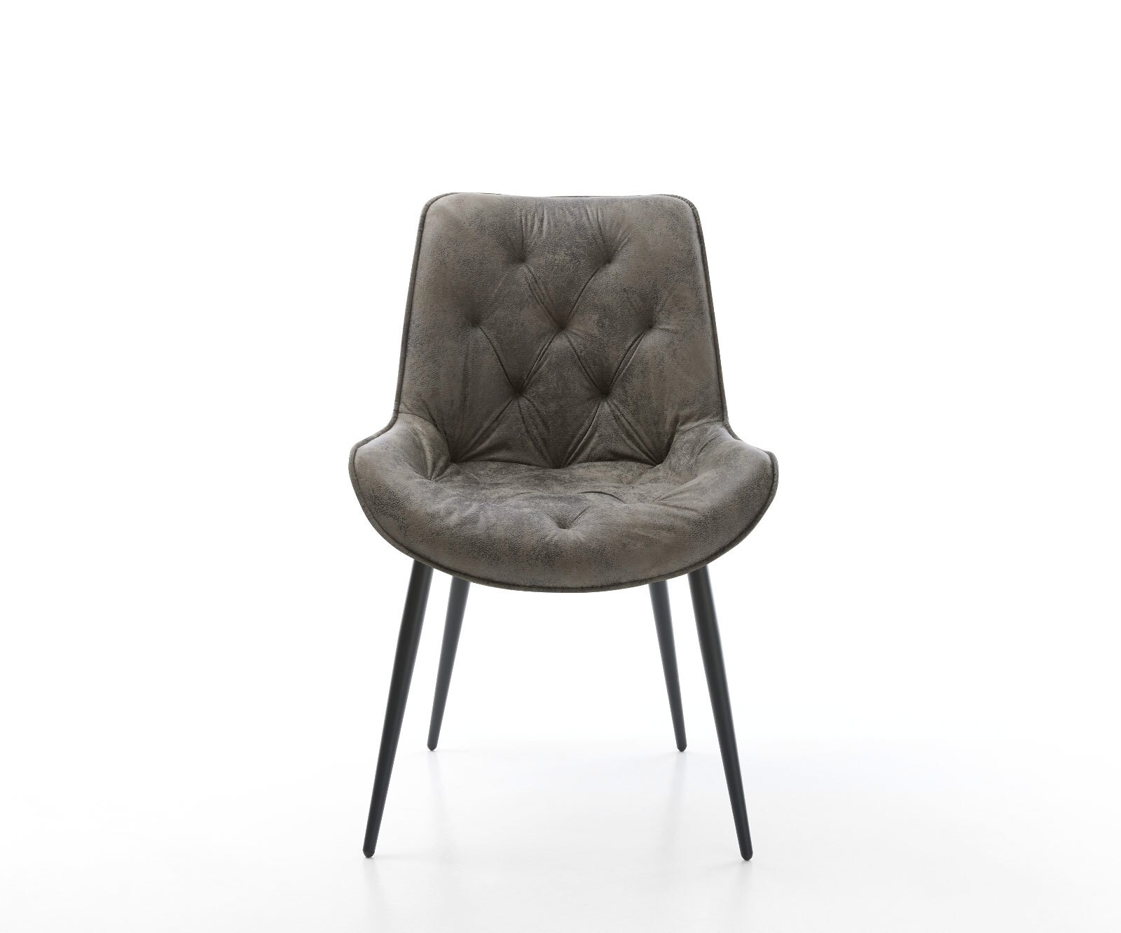Chaise-de-salle-à-manger Taimi-Flex microvelours gris antique 4 pieds coniques noir 2