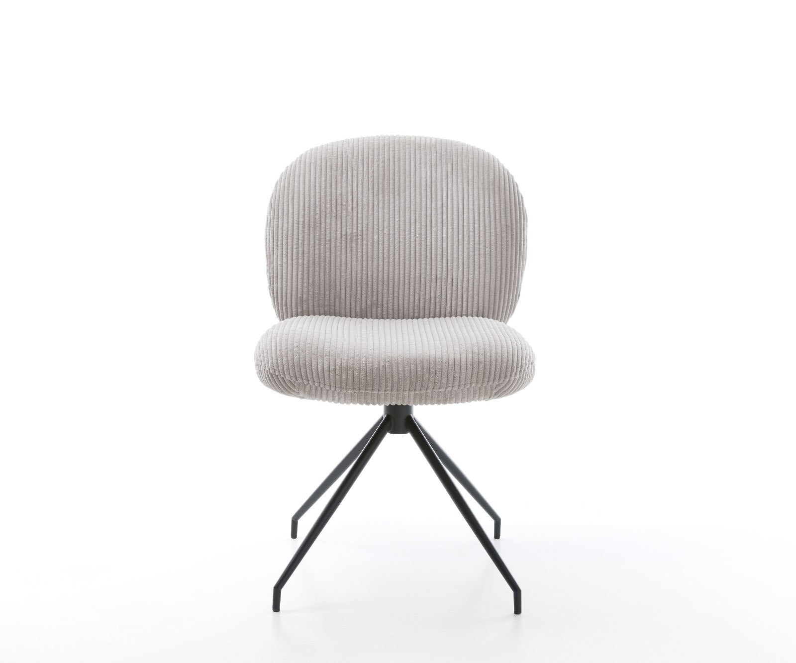 Chaise-pivotante Nube-Flex côtelé gris argenté pied croisé conique noir pivotement sur 180° ressorts ensachés 1