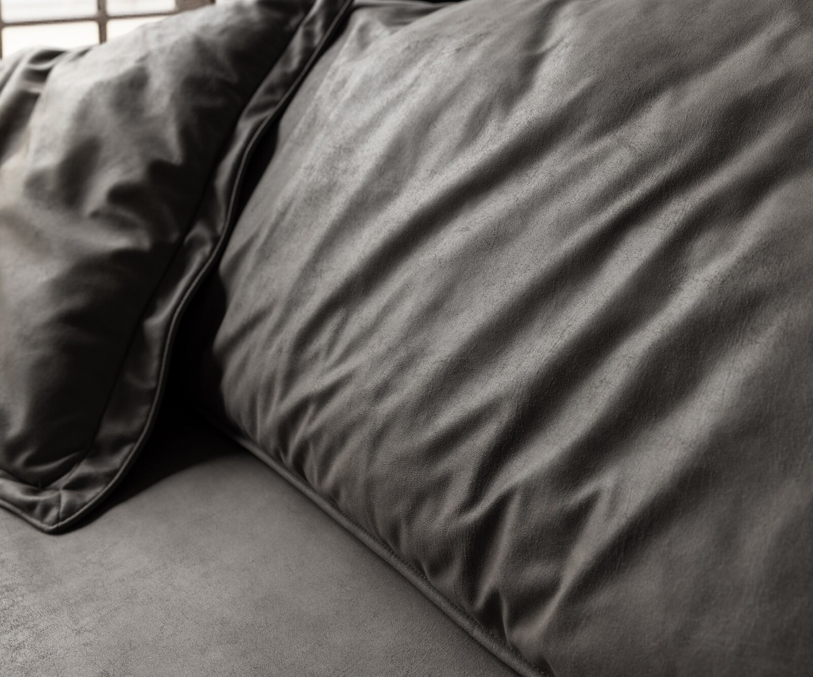 Big-Sofa Snoosh 400x150 cm Mikrofaser Schwarz Vintage Recamiere rechts 5