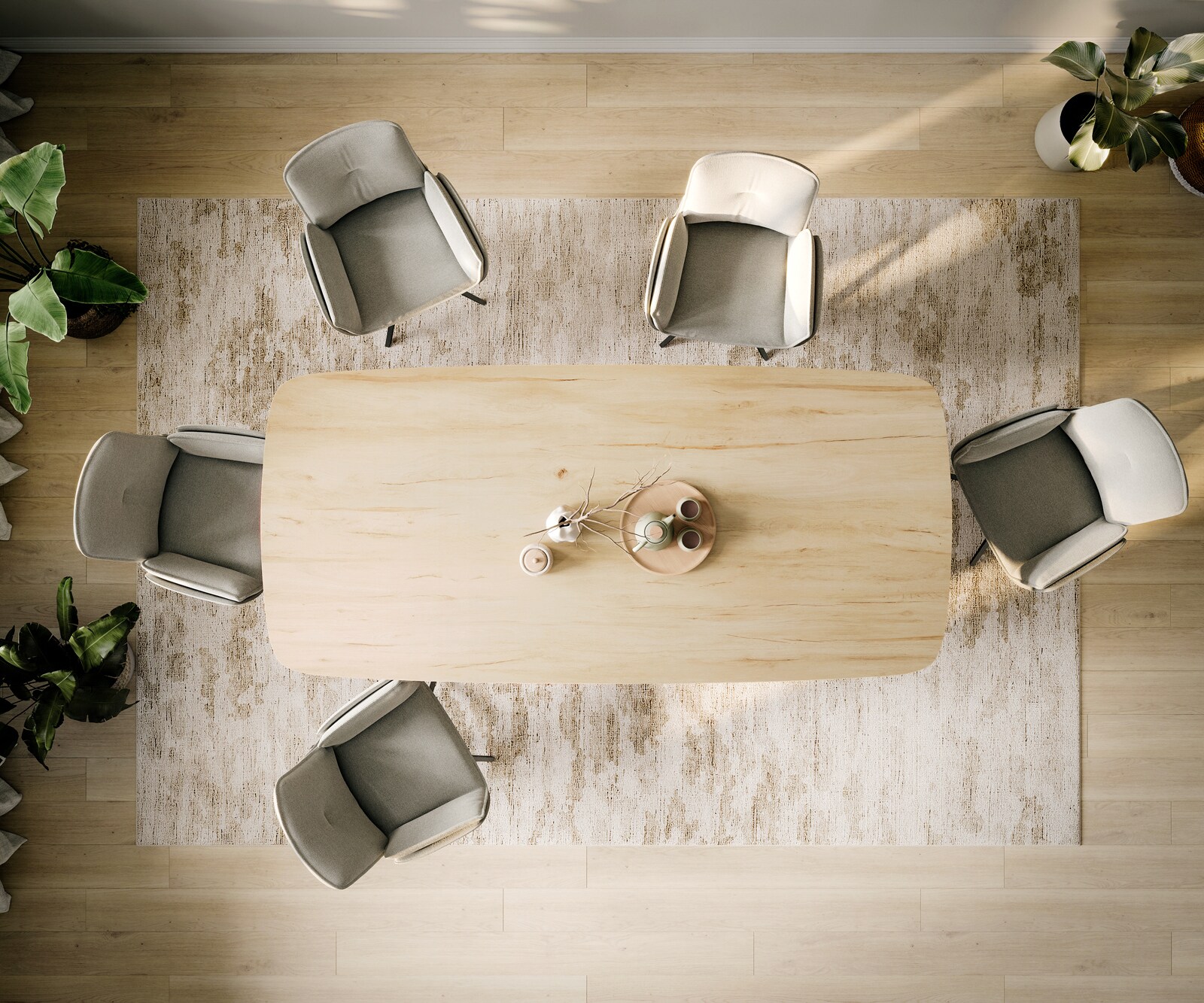 Esstisch Edge Boot 260x120 cm Keramik Laminam® Sabbia Eichefarbig Metall Schräg Schwarz 5