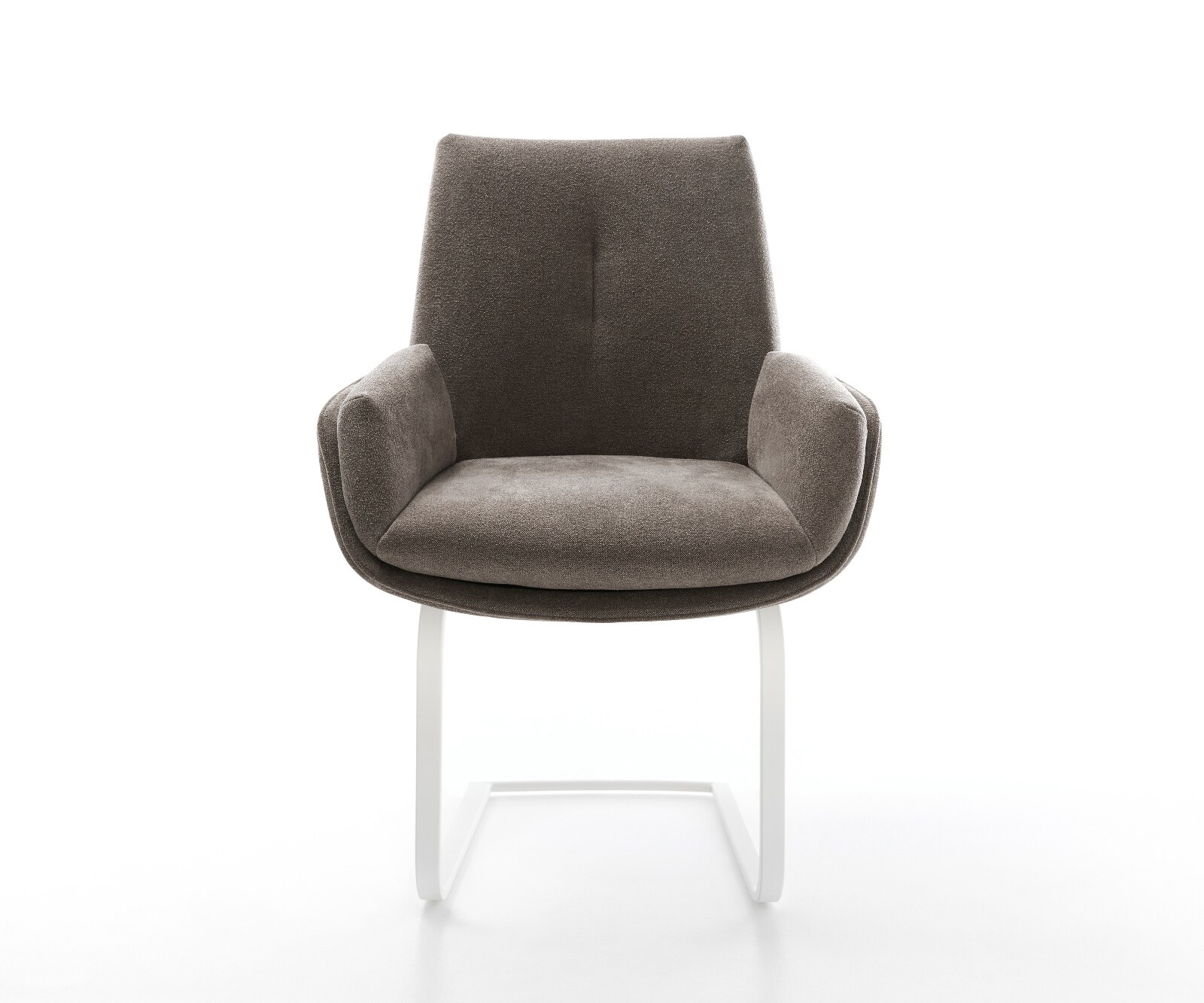 Freischwinger Clea-Flex Strukturstoff Soft Taupe Freischwinger flach Weiß 2