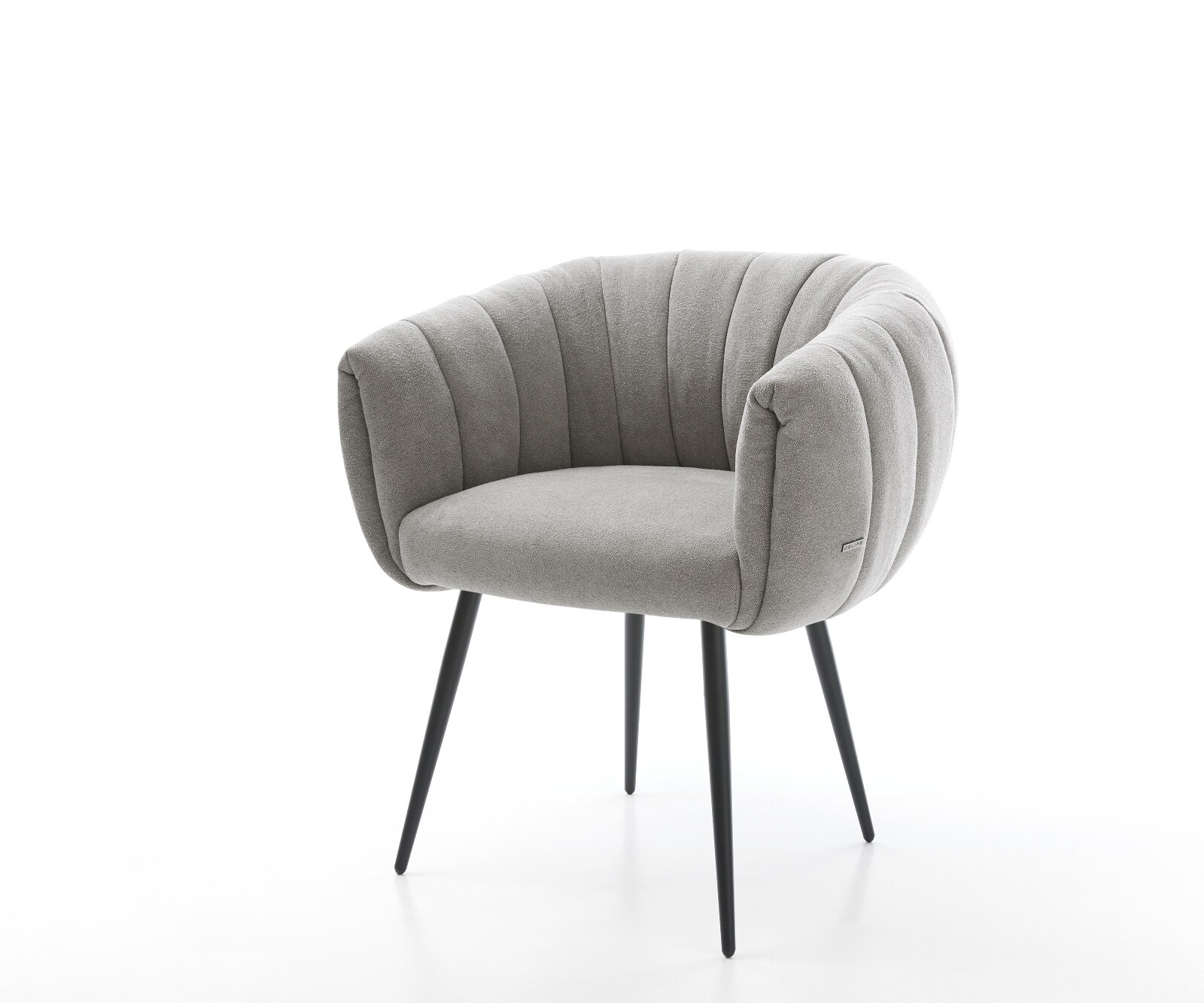 Esszimmerstuhl Jada-Flex Strukturstoff Soft Grau 4-Fuß konisch Schwarz Taschenfederkern