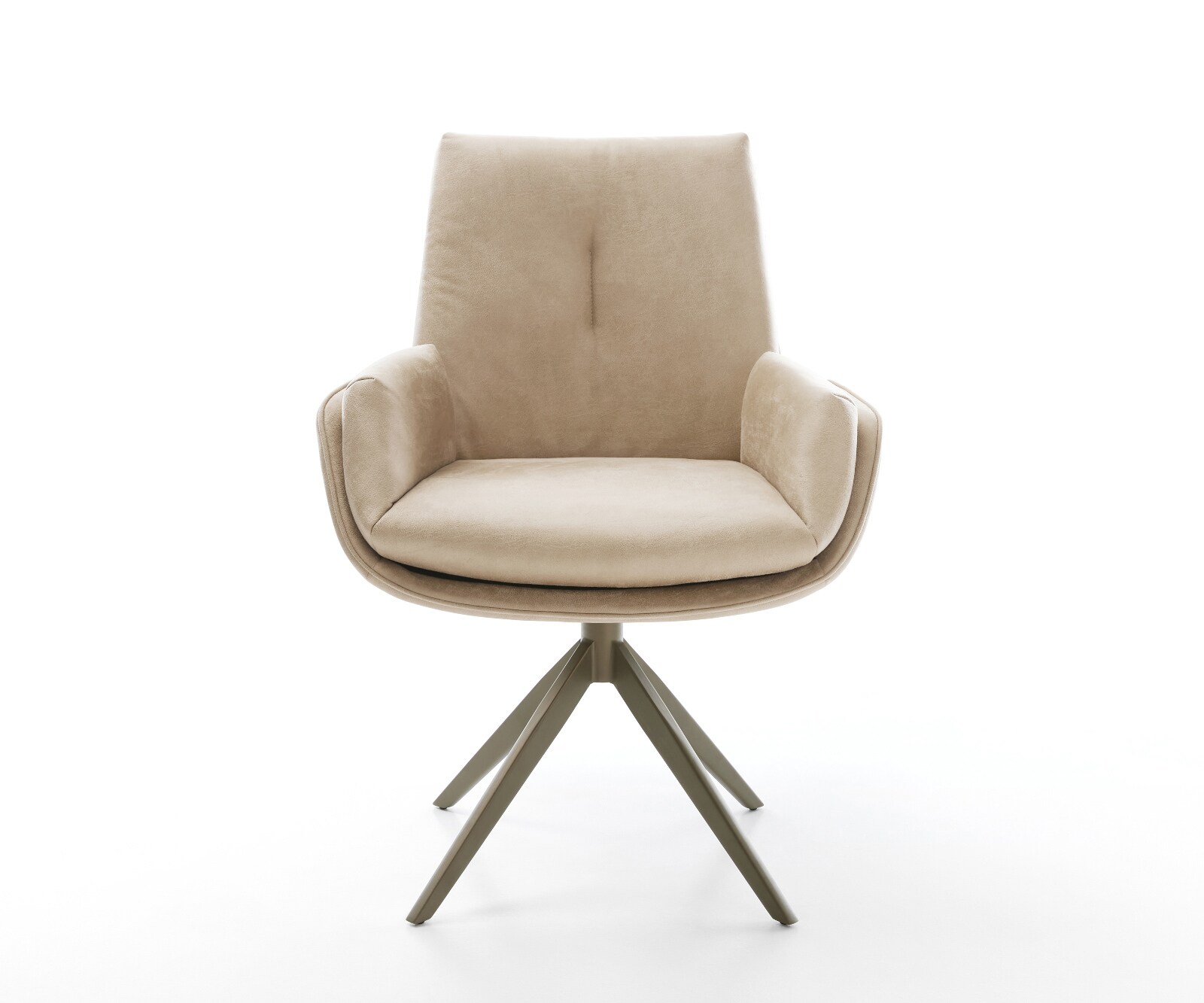 Drehstuhl Clea-Flex Mikrofaser Beige Vintage Kreuzgestell breit Effektfinish Titan 360° drehbar Wippfunktion 3