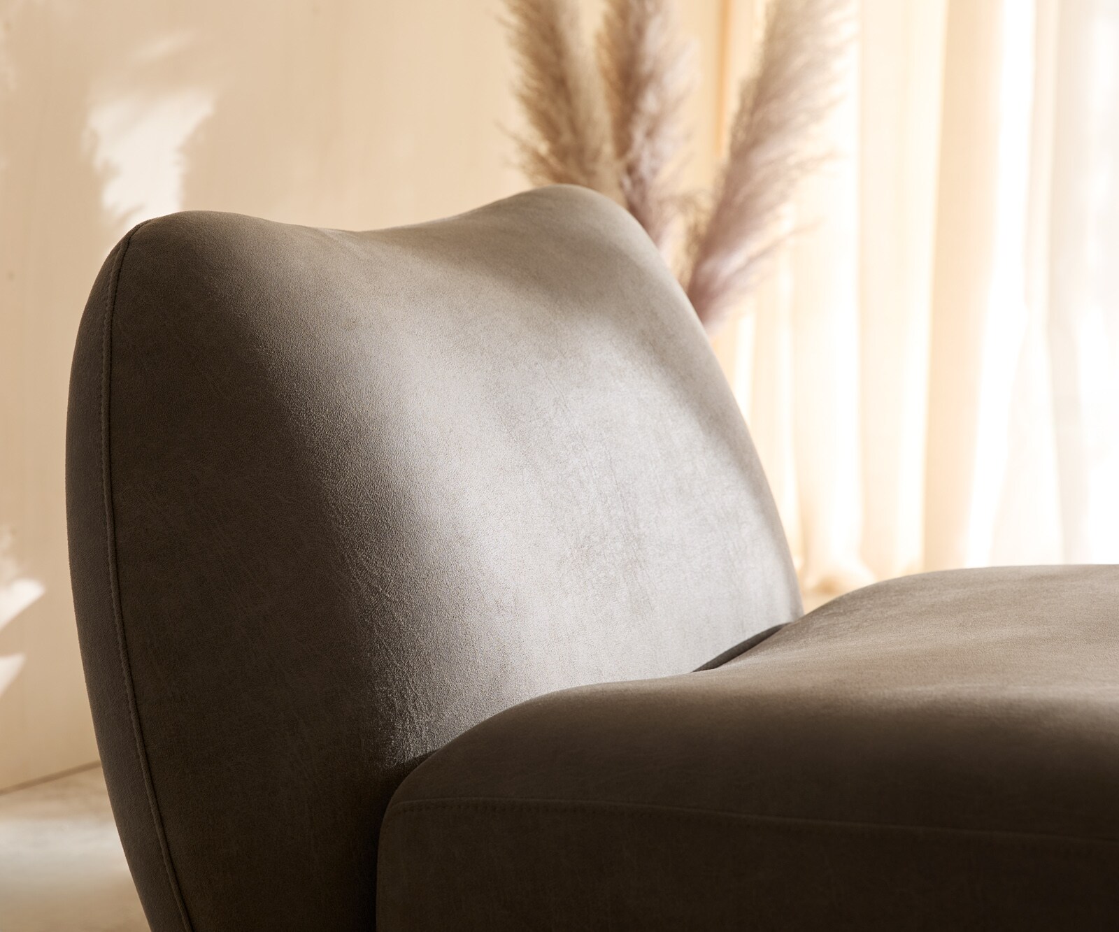 Fauteuil-lounge Zena 75 x 85 cm taupe vintage 4