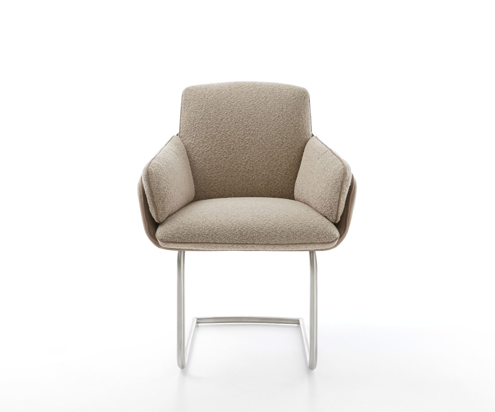 Freischwinger Luan-Flex mit Armlehnen Materialmix Schlamm Freischwinger rund Edelstahl 1 Freischwinger Luan-Flex mit Armlehnen Materialmix Schlamm Freischwinger rund Edelstahl 1