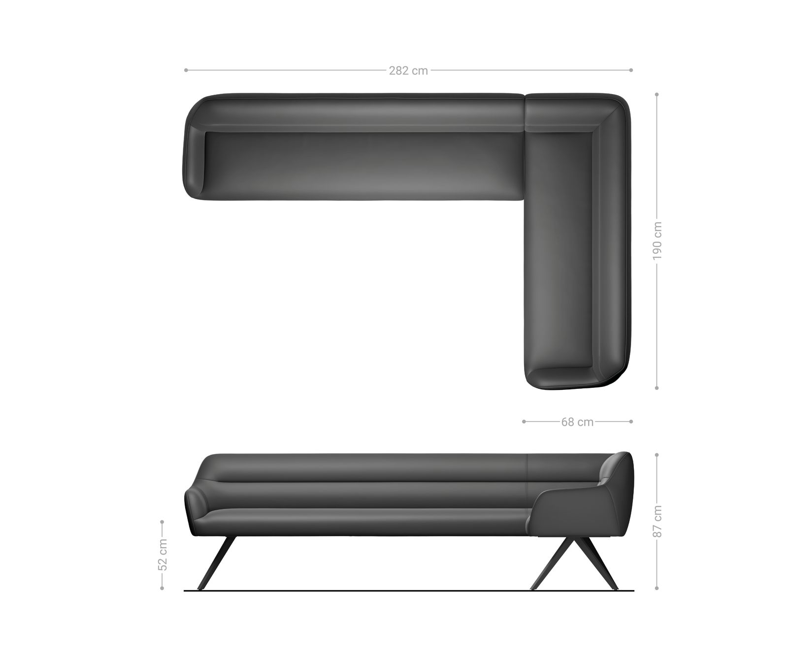 Banc-de-salle-à-manger Taya-Flex 285x190 cm bouclé crème-blanc pied croisé angulaire noir ressort ensaché liens 8