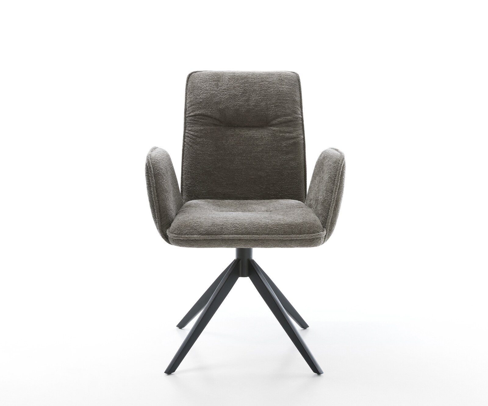 Drehstuhl Vinja-Flex Bouclé Soft Schlamm Kreuzgestell breit Schwarz 360° drehbar Wippfunktion 2