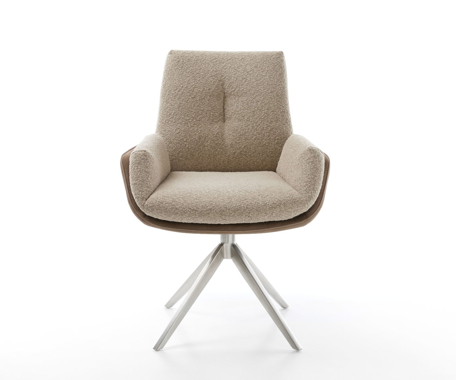 Drehstuhl Clea-Flex Materialmix Schlamm Kreuzgestell breit Edelstahl 360° drehbar 1 Drehstuhl Clea-Flex Materialmix Schlamm Kreuzgestell breit Edelstahl 360° drehbar 1