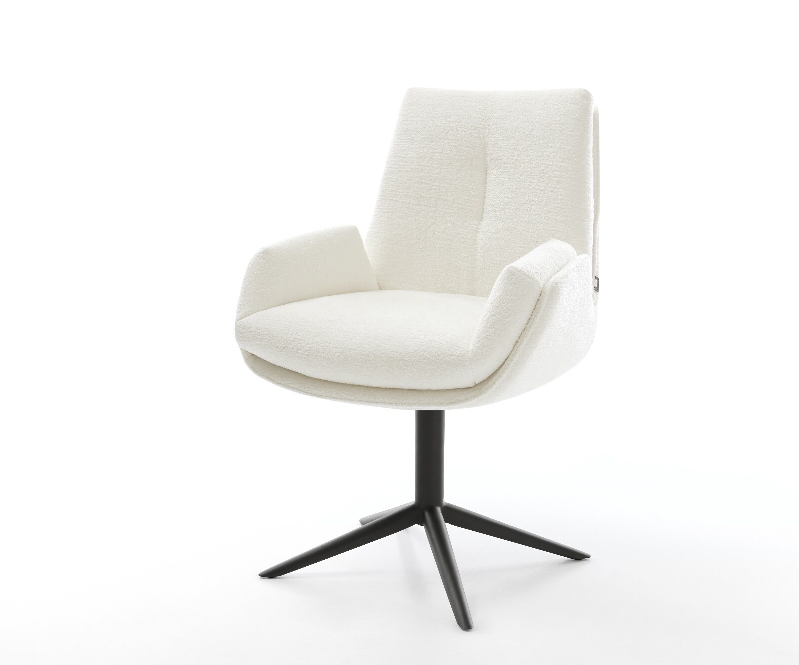 Chaise-pivotante Clea-Flex bouclé doux beige pied de chaise 4 branches noir pivotement sur 360° fonction bascule 1