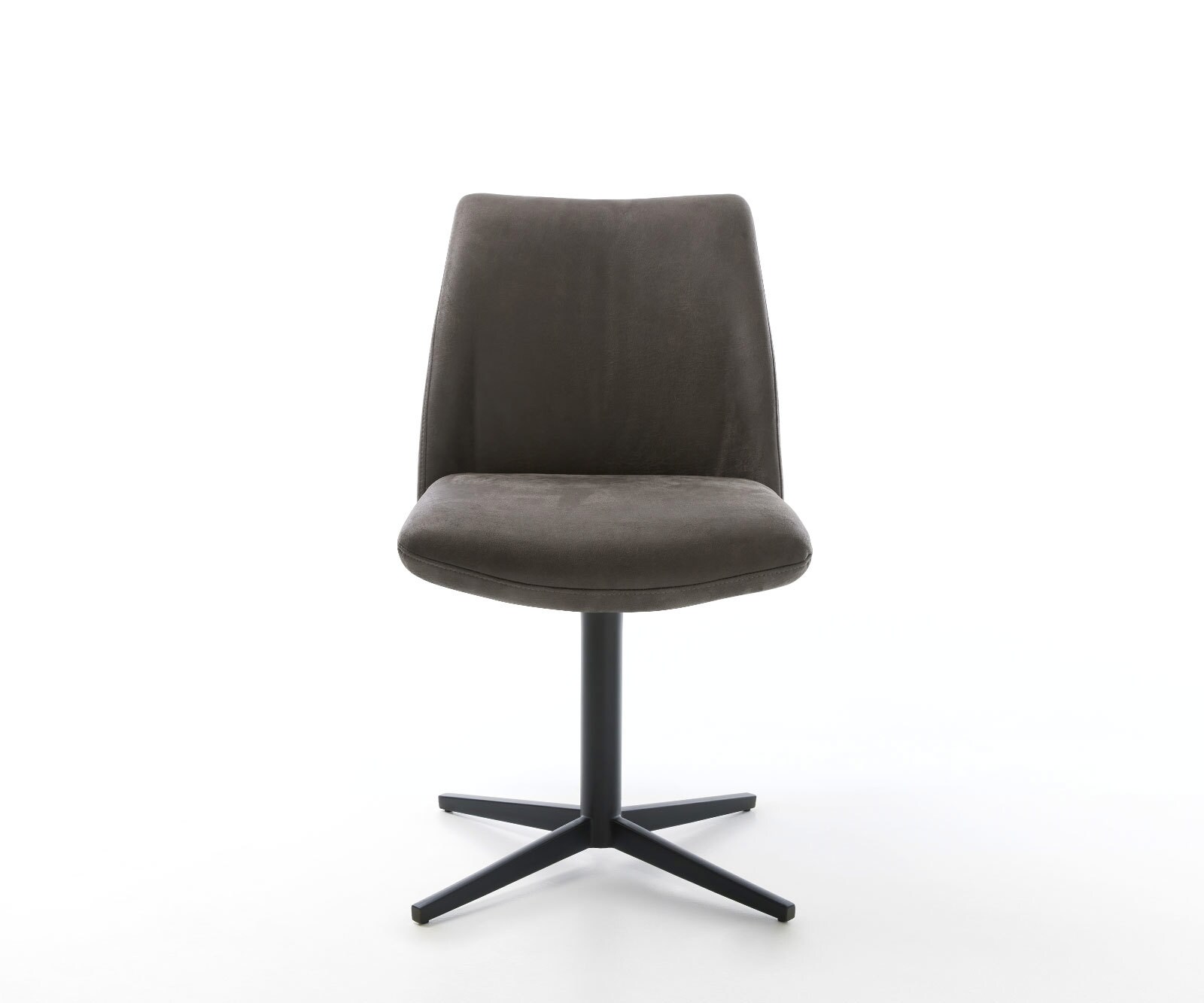 Chaise-pivotante Elso-Flex microvelours anthracite vintage pied de chaise 4 branches noir pivotement sur 360° ressorts ensachés 1