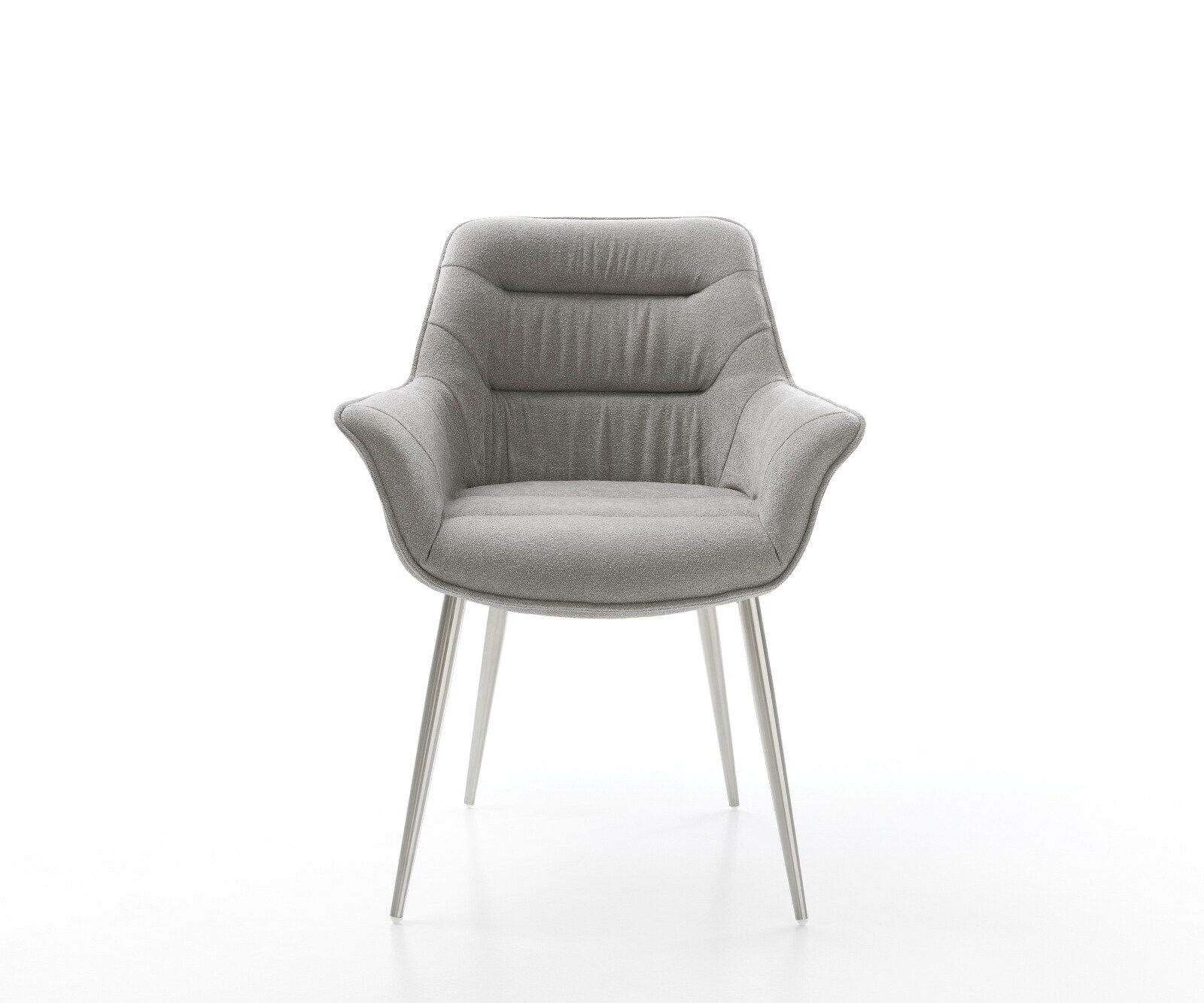 Esszimmerstuhl Kaira-Flex Strukturstoff Soft Grau 4-Fuß konisch Edelstahl 2