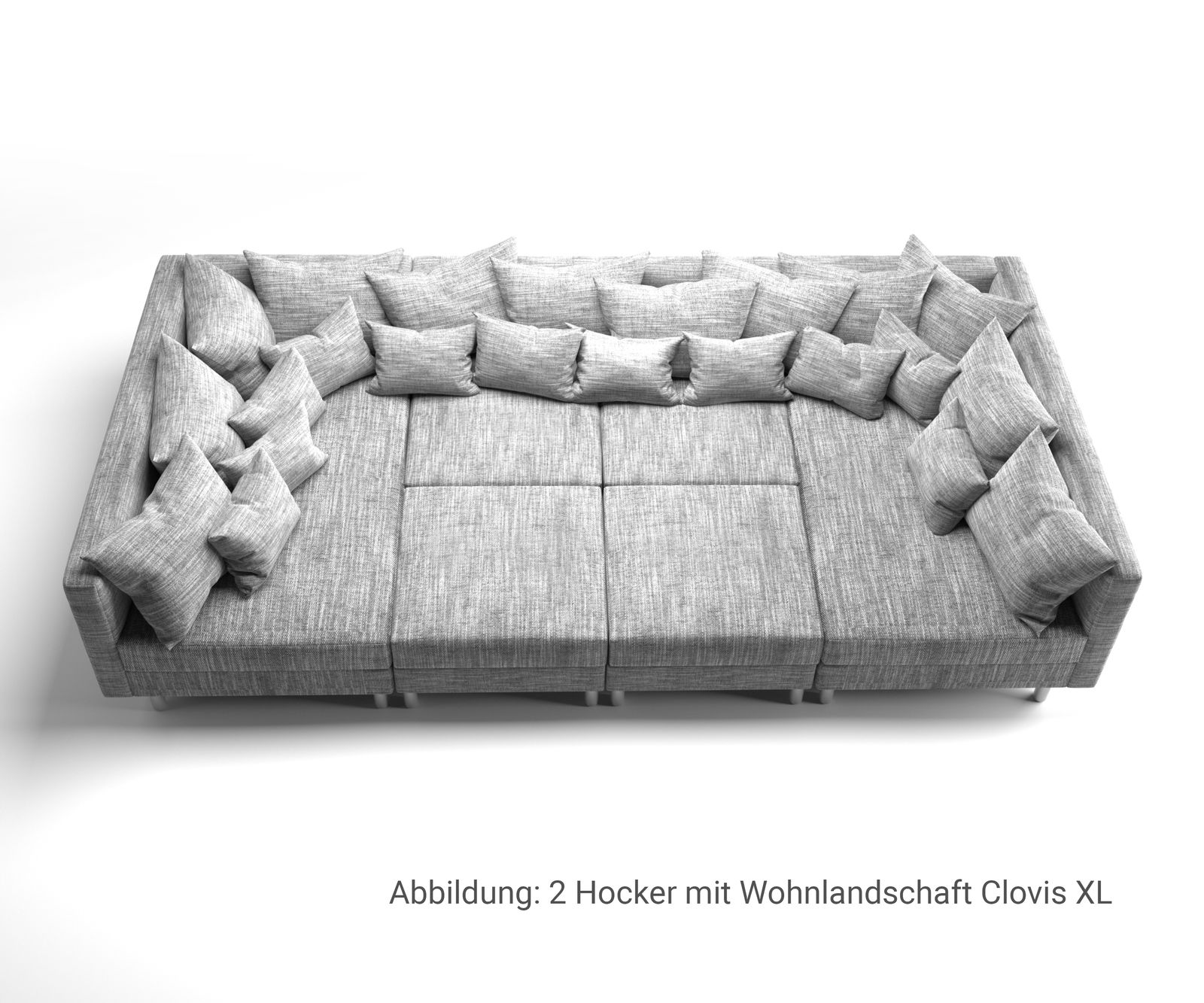 Hocker Clovis B98 x T83 Hellgrau Modul Strukturstoff 8