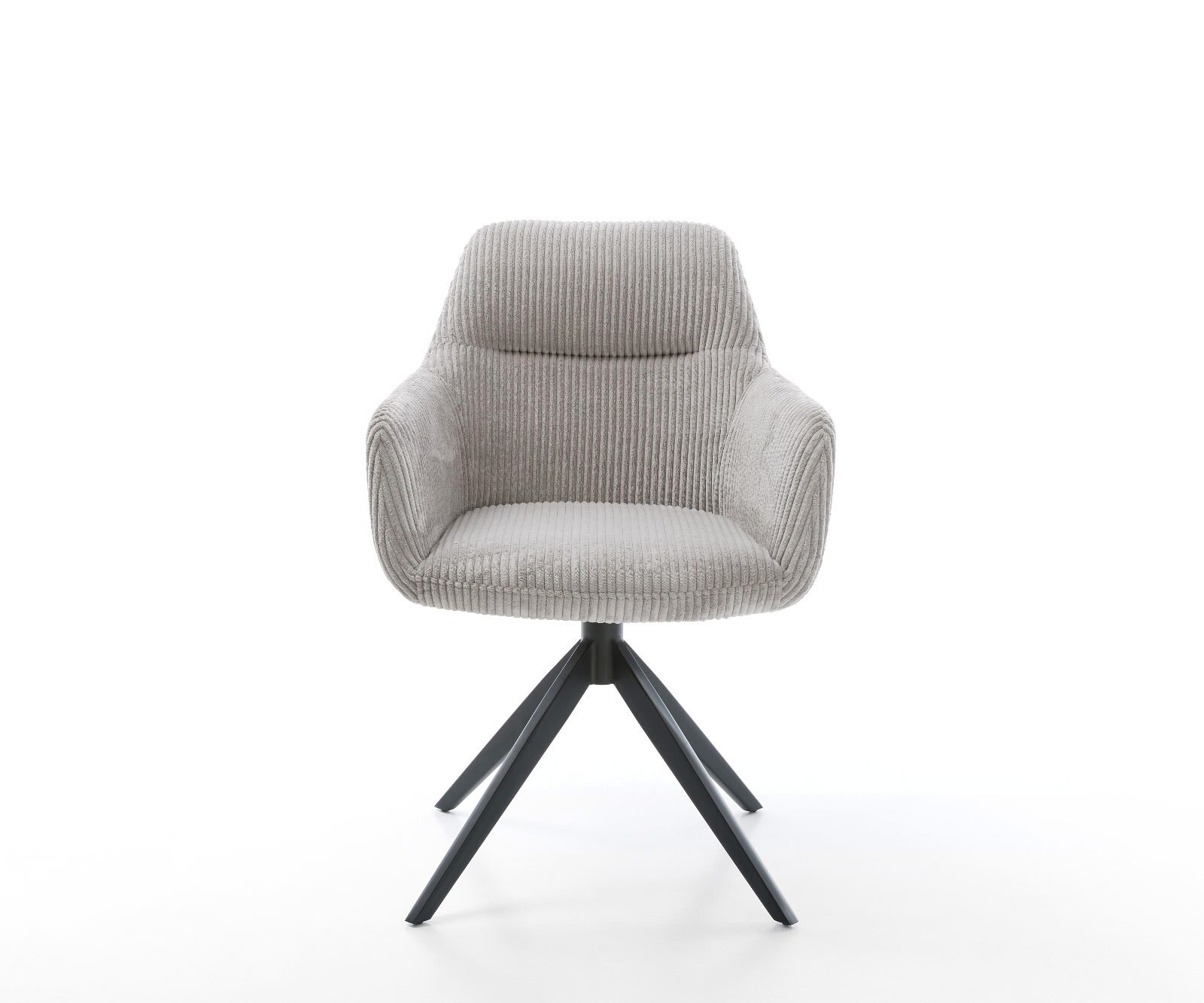 Drehstuhl Pejo-Flex Cord Silbergrau Kreuzgestell breit Schwarz 360° drehbar Wippfunktion Taschenfederkern 1