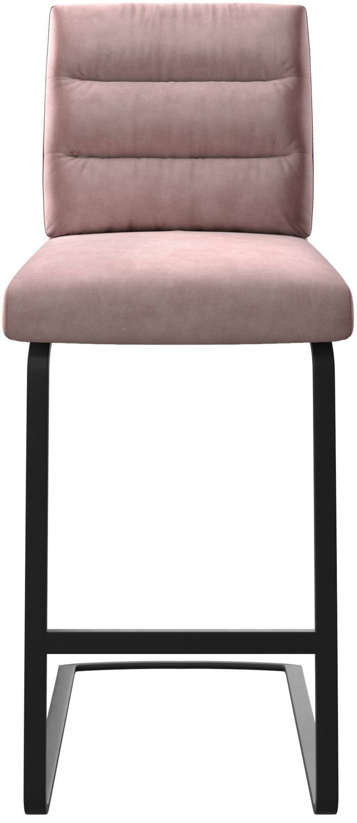 Barstuhl Pela-Flex Samt Rosé Freischwinger flach Metall 3 Barstuhl Pela-Flex Samt Rosé Freischwinger flach Metall 3