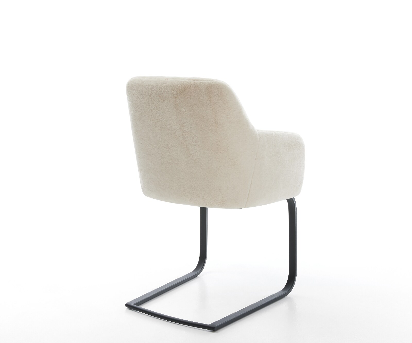 Freischwinger Greg-Flex Plüsch Creme-Weiß Freischwinger flach Schwarz Taschenfederkern 4