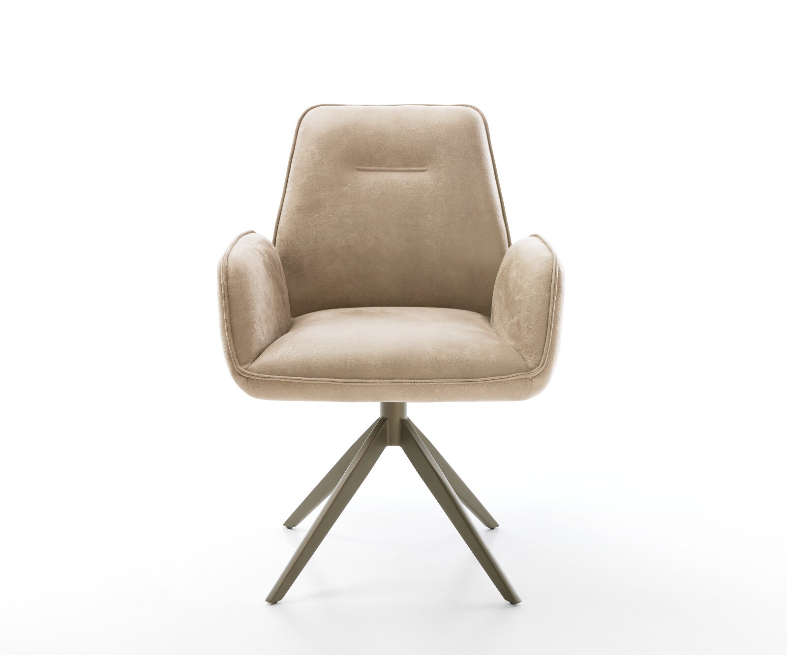 Drehstuhl Clea-Flex Mikrofaser Taupe Vintage Kreuzgestell breit Effektfinish Titan 360° drehbar Wippfunktion 2