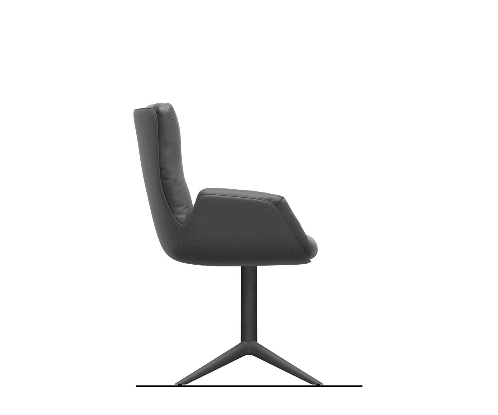 Drehstuhl Clea-Flex Strukturstoff Soft Grau Fußkreuz Weiß 360° drehbar Wippfunktion 8