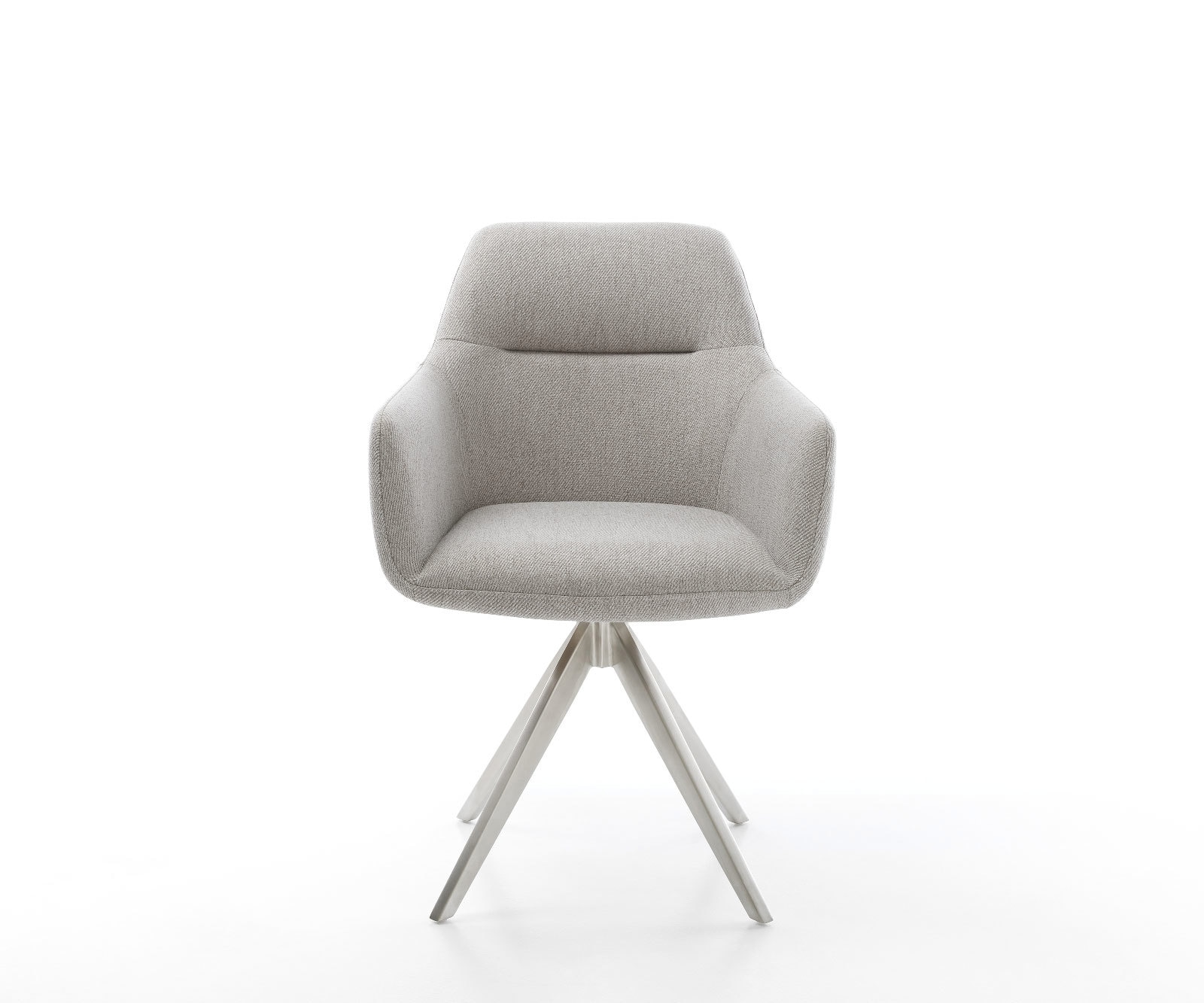 Esszimmerstuhl Pejo-Flex Stripes Hellgrau Kreuzgestell kantig Edelstahl Taschenfederkern 2