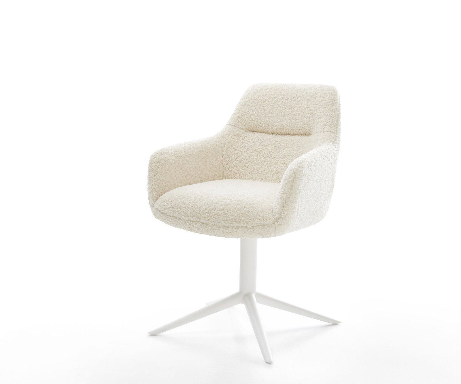 Chaise-pivotante Pejo-Flex tissu teddy beige pied de chaise 4 branches blanc pivotement sur 360° fonction bascule resorts ensachés 1