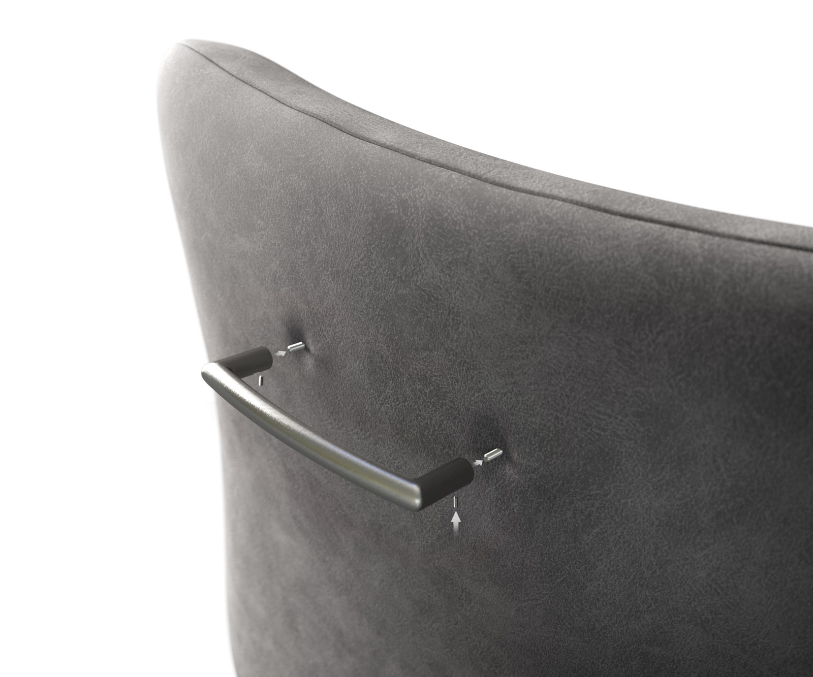 Barstuhlgriff Flex-Rund Edelstahl Silber 2 Barstuhlgriff Flex-Rund Edelstahl Silber 2