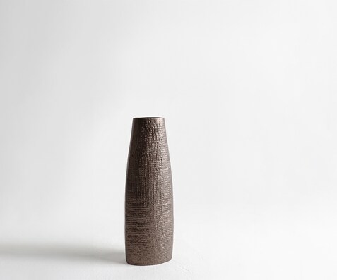 Vase Conico B13 x T7 x H35 cm Aluminium Hämatit Gegossen