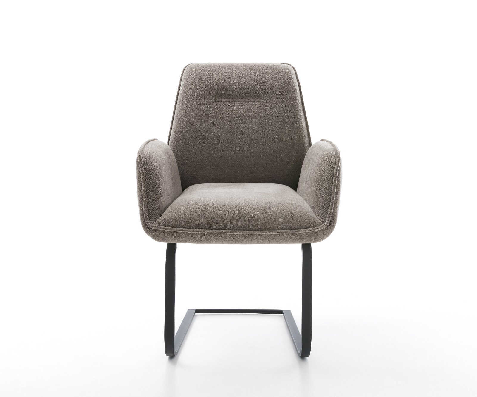Freischwinger Zoa-Flex Strukturstoff Soft Taupe Freischwinger flach Schwarz Taschenfederkern 1