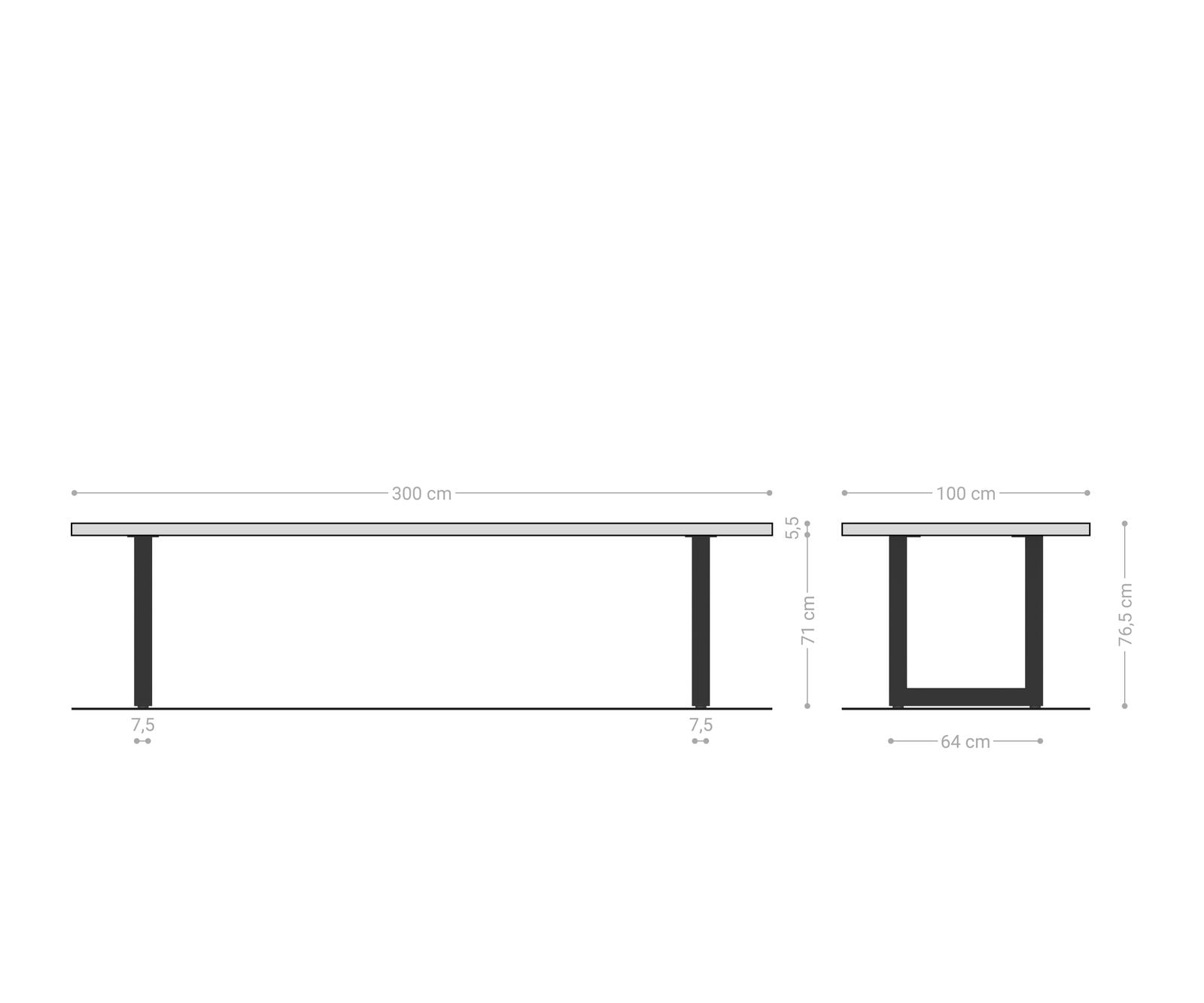 Esstisch Edge 300x100 XL Akazie Platin Edelstahl Breit Live-Edge 6 Esstisch Edge 300x100 XL Akazie Platin Edelstahl Breit Live-Edge 6