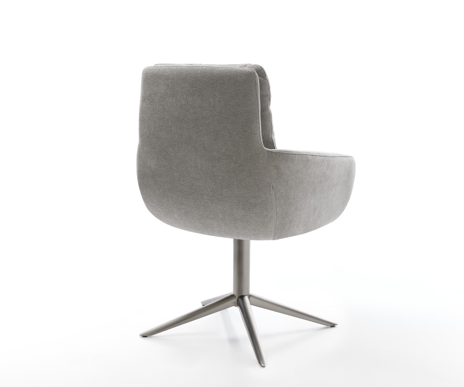 Chaise-pivotante Abelia-Flex avec accoudoirs tissu structuré doux gris pied de chaise 4 branches grafiete pivotement sur 360° fonction bascule 4