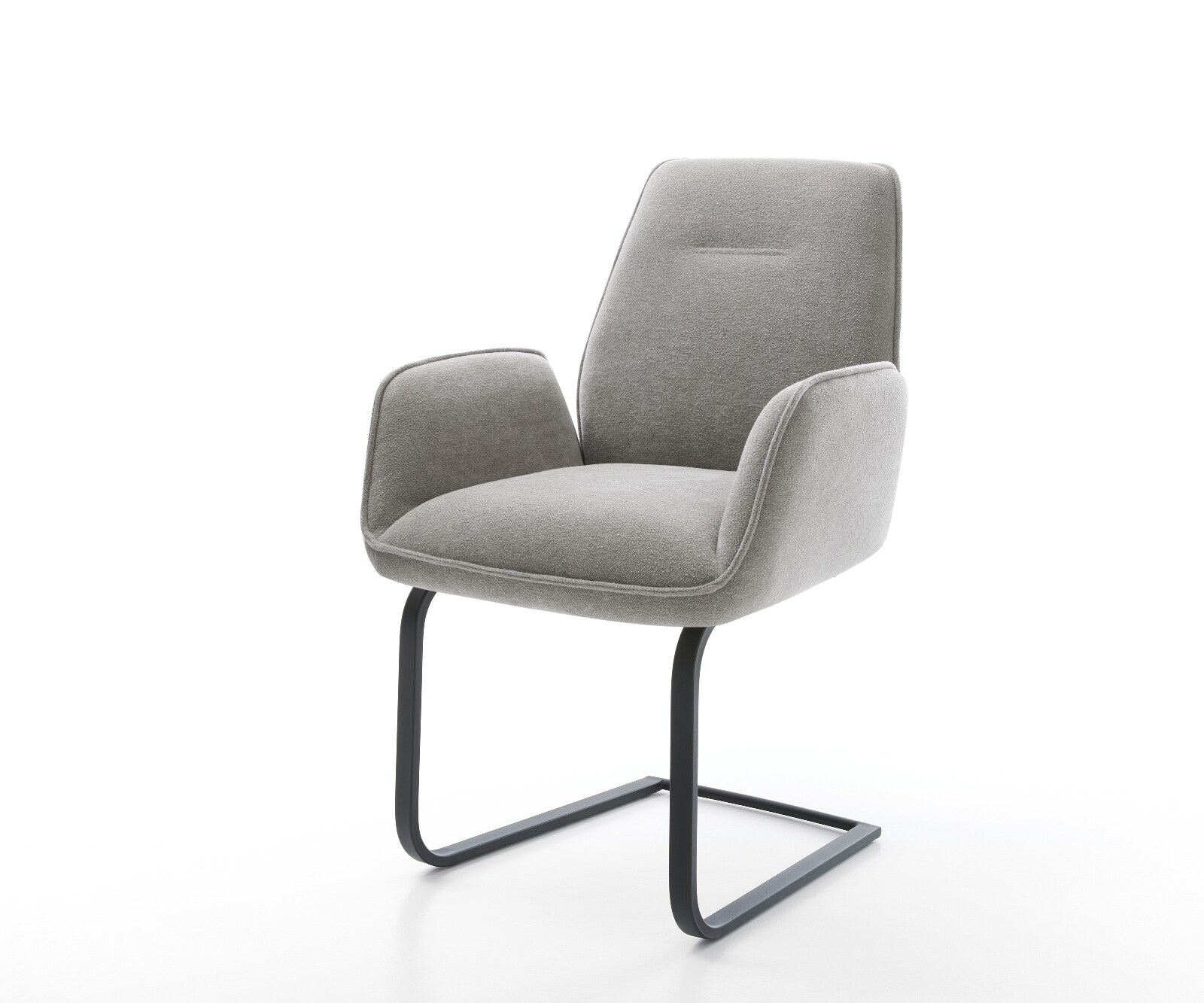 Freischwinger Zoa-Flex Strukturstoff Soft Grau Freischwinger flach Schwarz Taschenfederkern