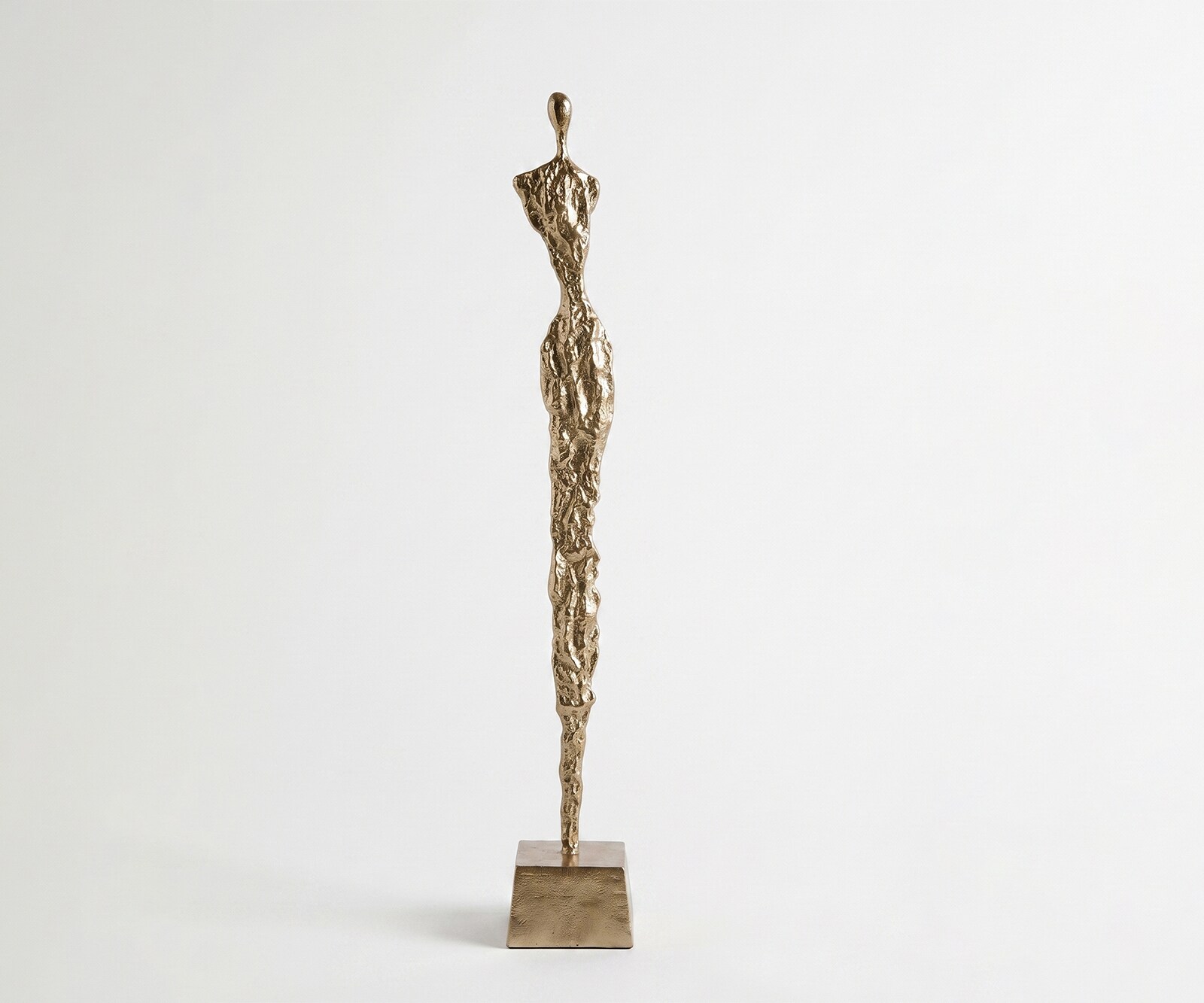 Figur Valeria B15 x T15 x H102 cm Aluminium Champagner Handgemacht