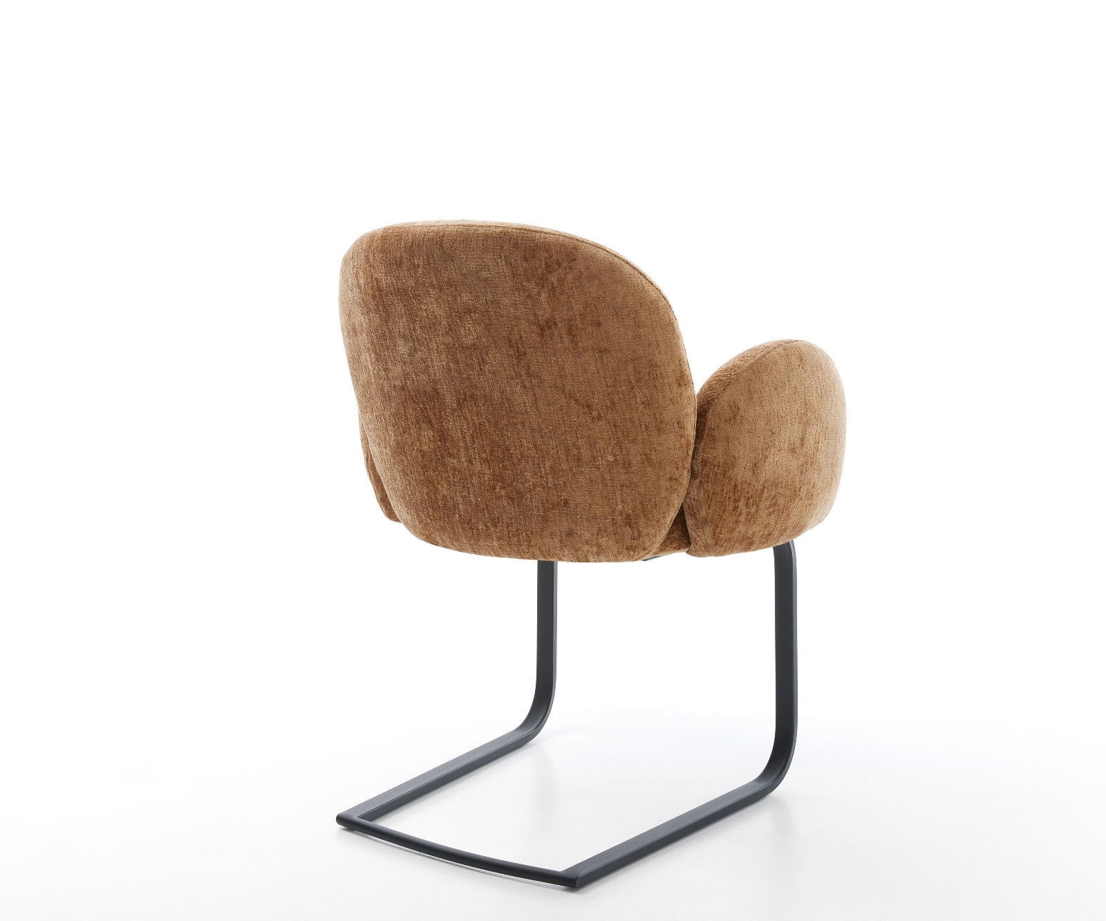 Cantilever Nube-Flex avec accoudoirs chenille rouille pied cantilever plat noir ressorts ensachés 5