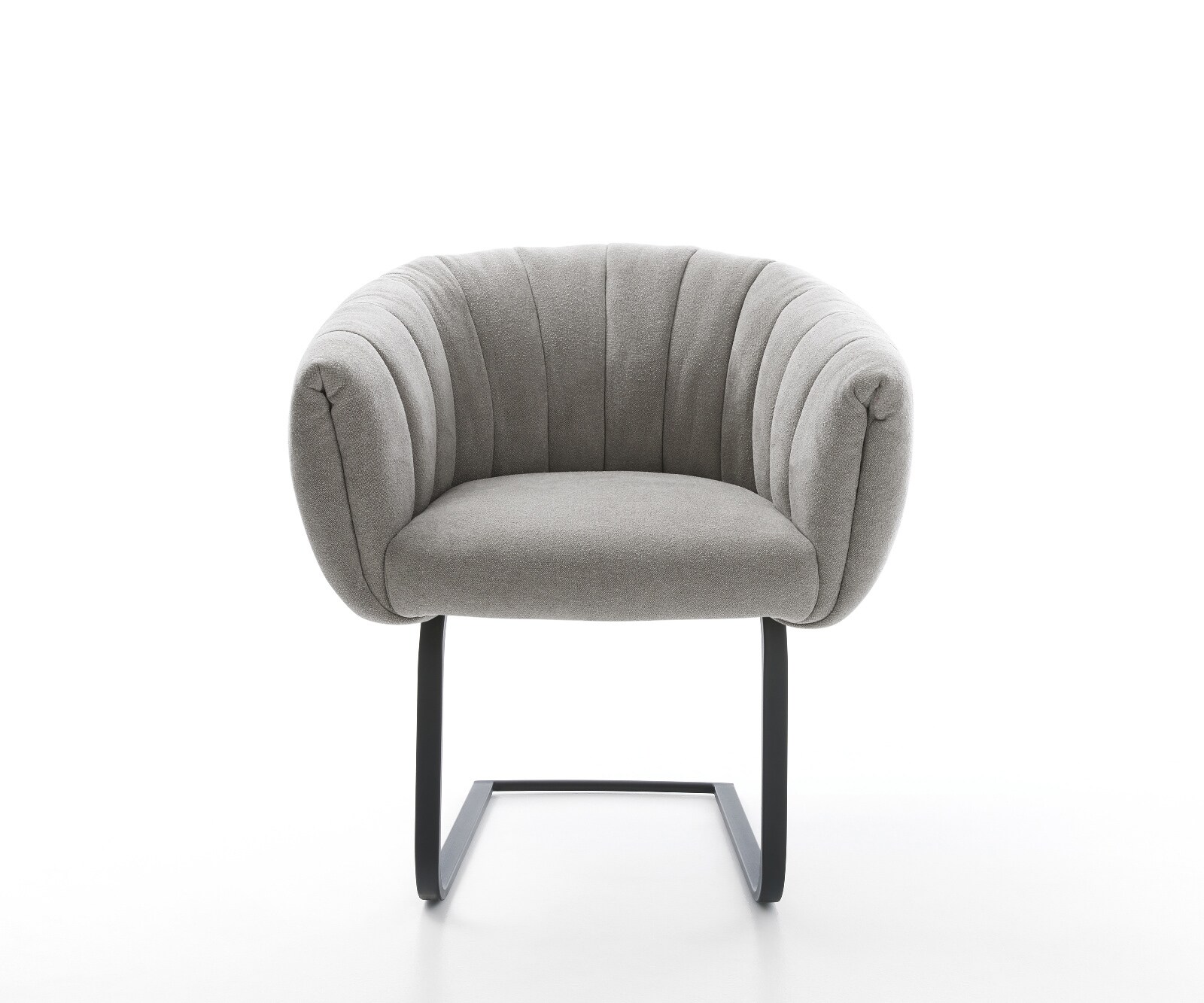 Cantilever Jada-Flex tissu structuré doux gris pied cantilever plat noir ressorts ensachés 2