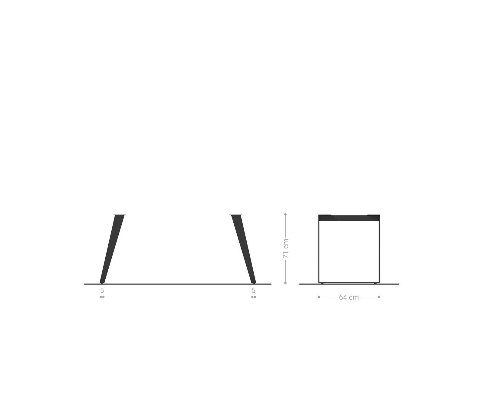 Pieds-de-table Métal Blanc Oblique (lot de 2) 1